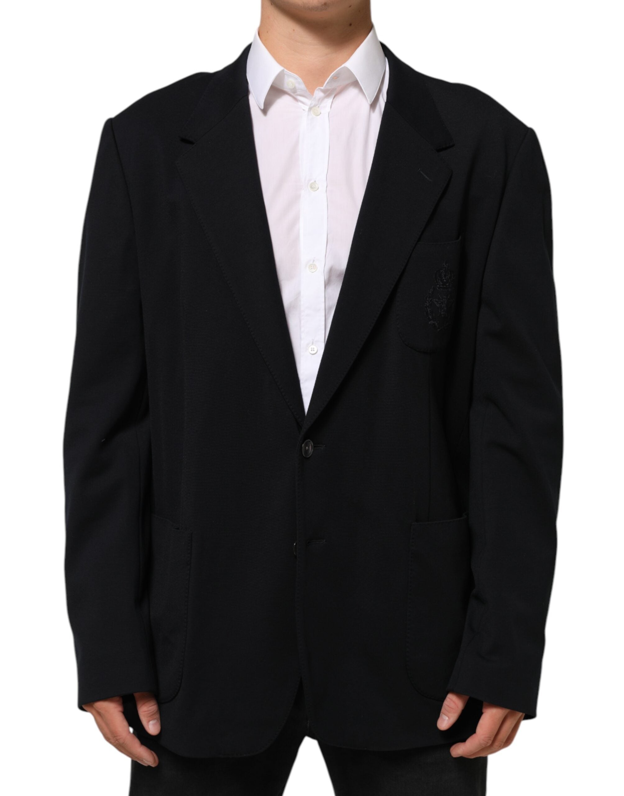 Dolce & Gabbana Black Viscose 2 Buttons Suit Jacket Blazer Dolce & Gabbana