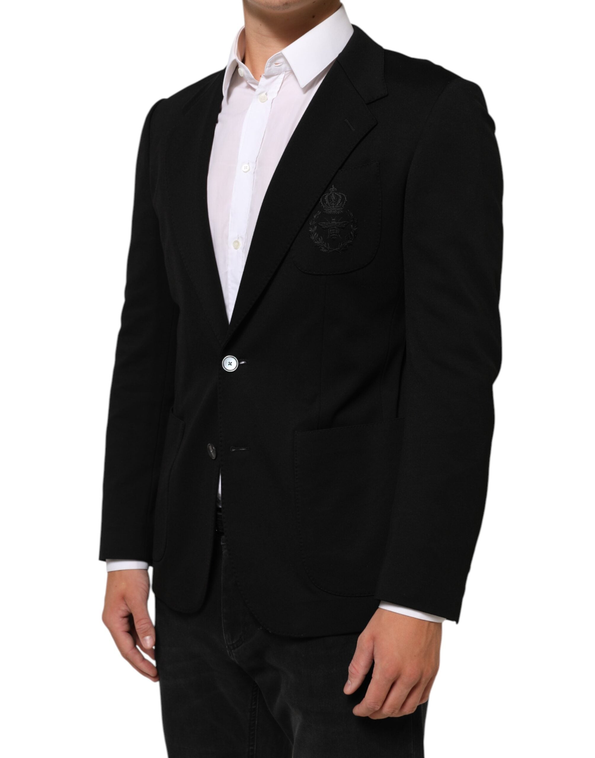 Dolce & Gabbana Black Viscose 2 Buttons Suit Jacket Blazer Dolce & Gabbana