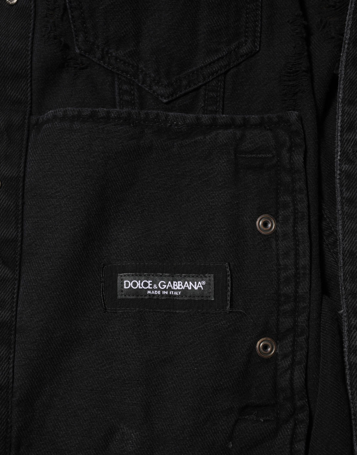 Dolce & Gabbana Black Cotton Stretch Denim Blouson Jacket