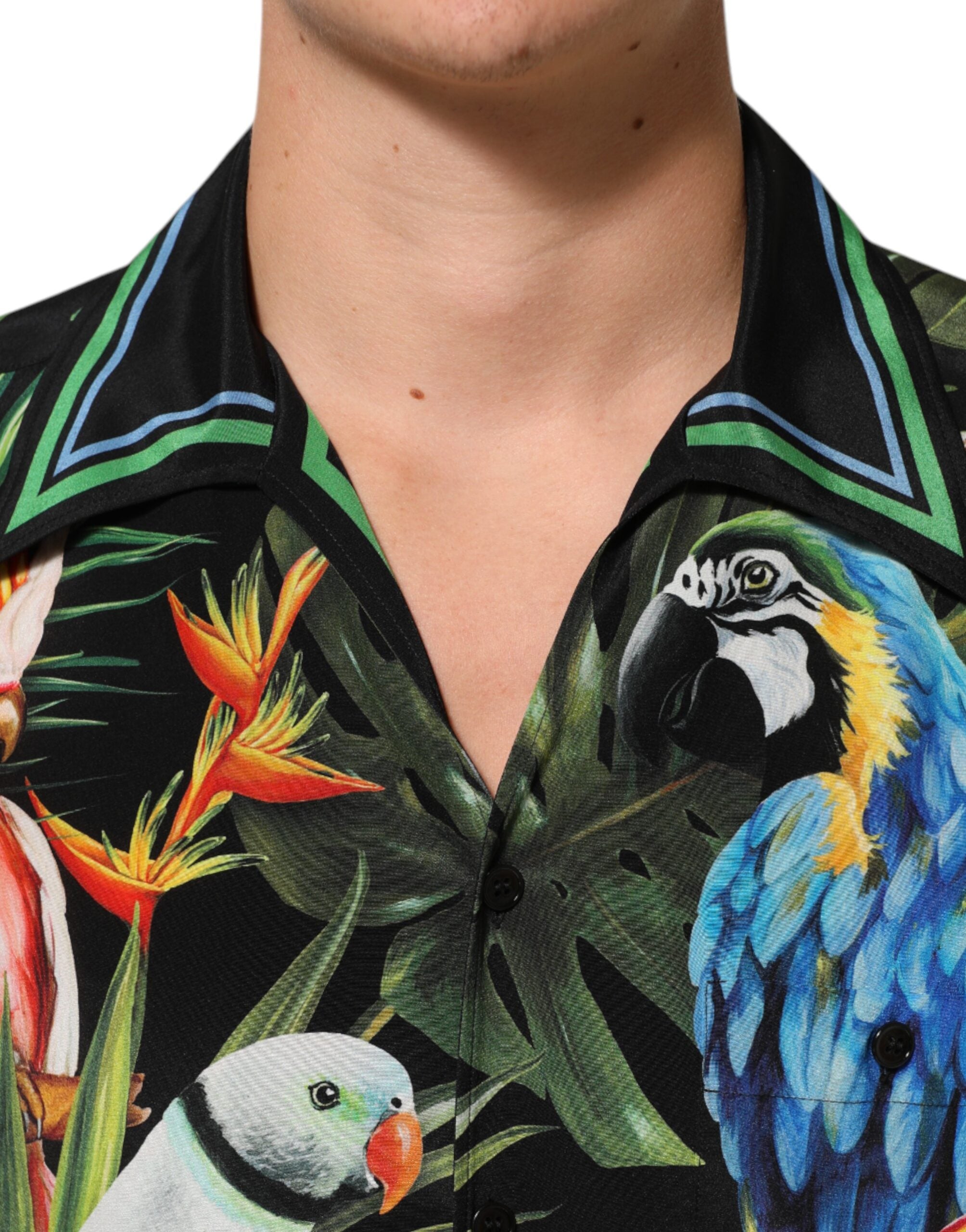 Dolce & Gabbana Multicolor Parrot Print Lounge Casual Shirt Dolce & Gabbana