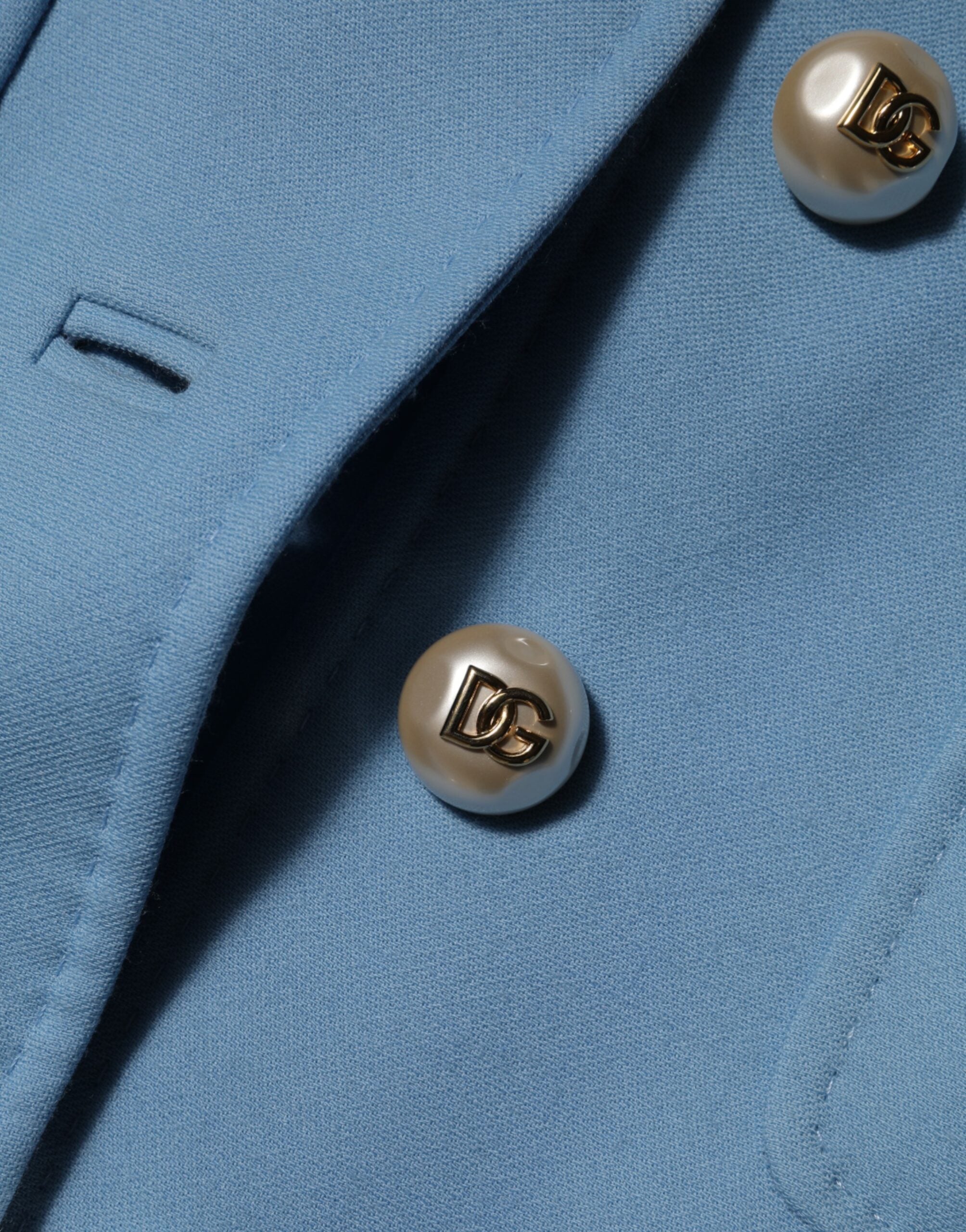 Dolce & Gabbana Blue Buttoned Down Trench Coat Jacket Dolce & Gabbana