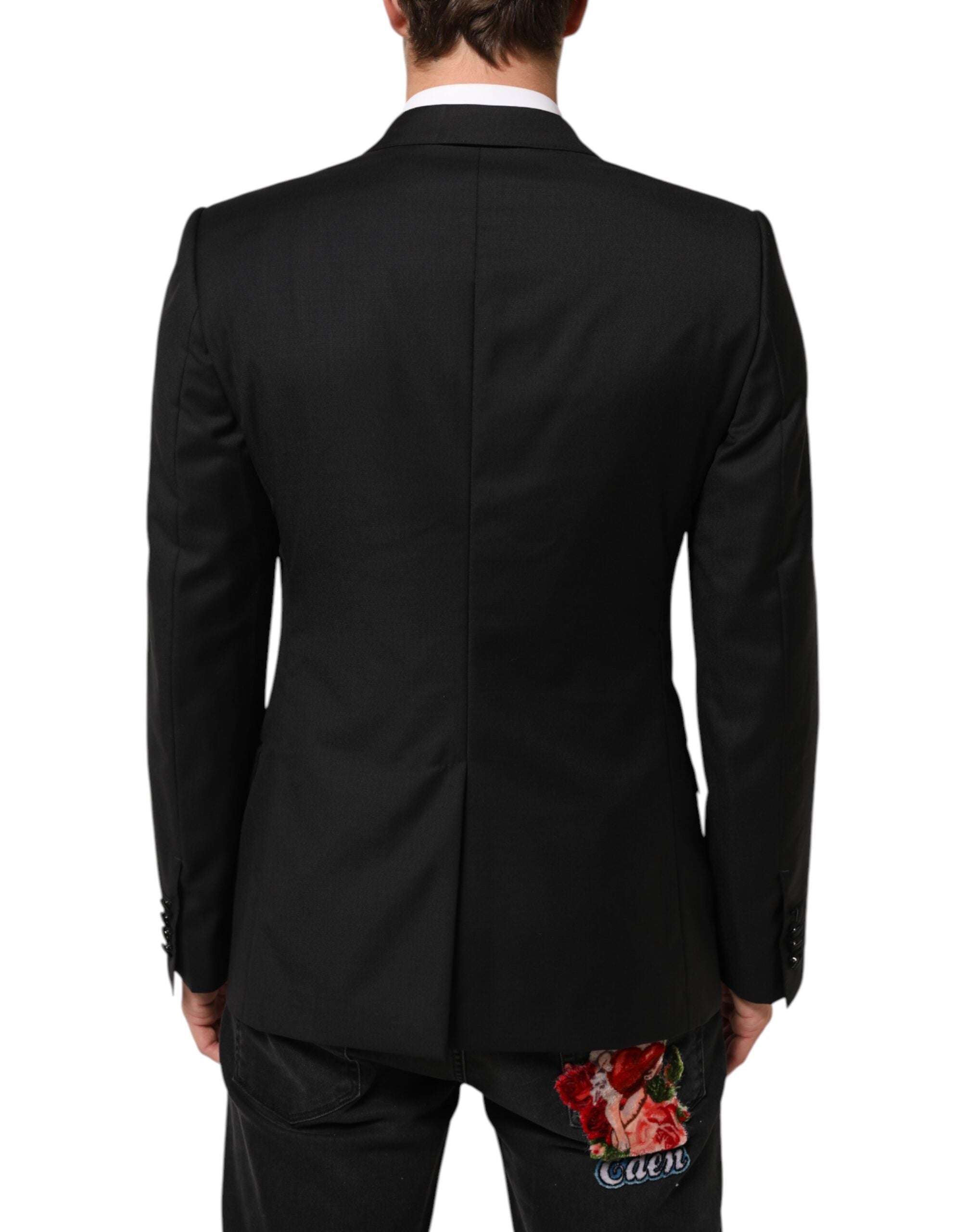 Dolce & Gabbana Black MARTINI Double-Breasted Suit Blazer Dolce & Gabbana