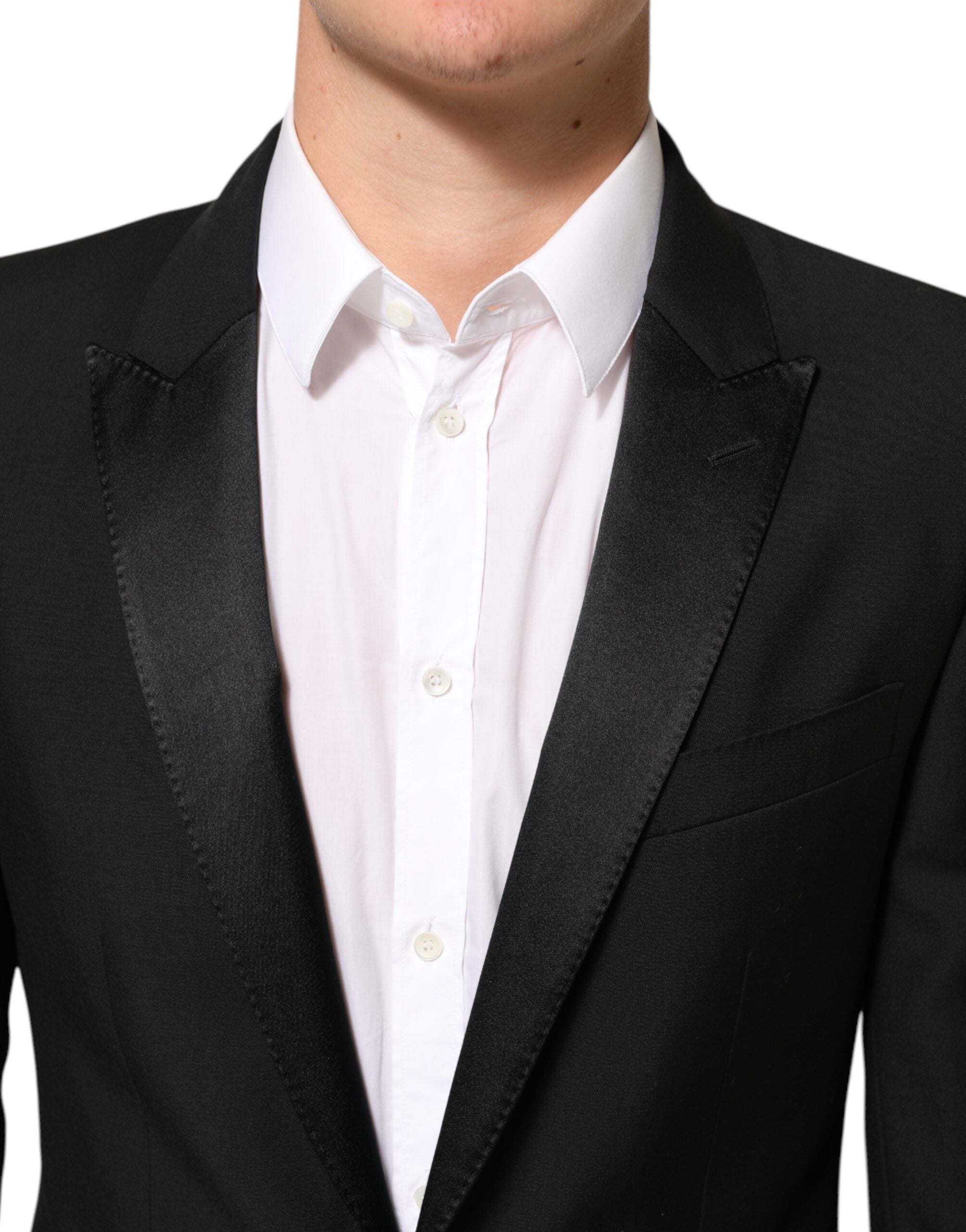 Dolce & Gabbana Black Wool MARTINI 2 Button Men Suit Blazer Dolce & Gabbana