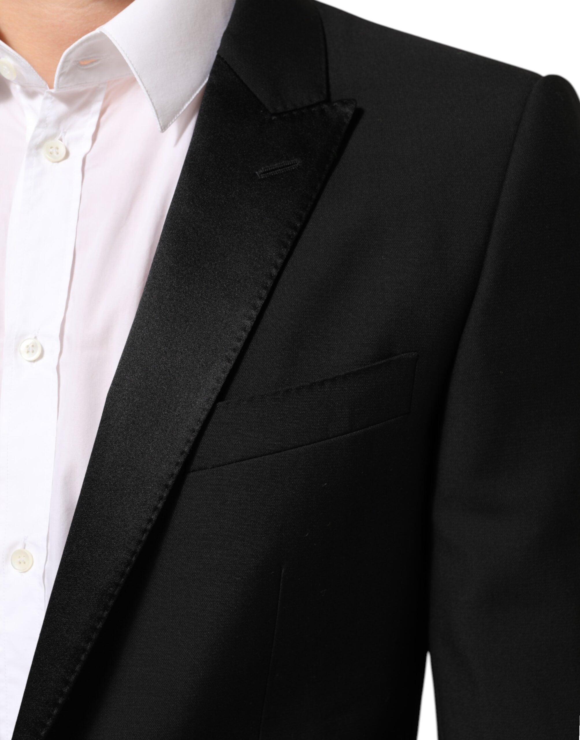 Dolce & Gabbana Black Wool MARTINI 2 Button Men Suit Blazer Dolce & Gabbana