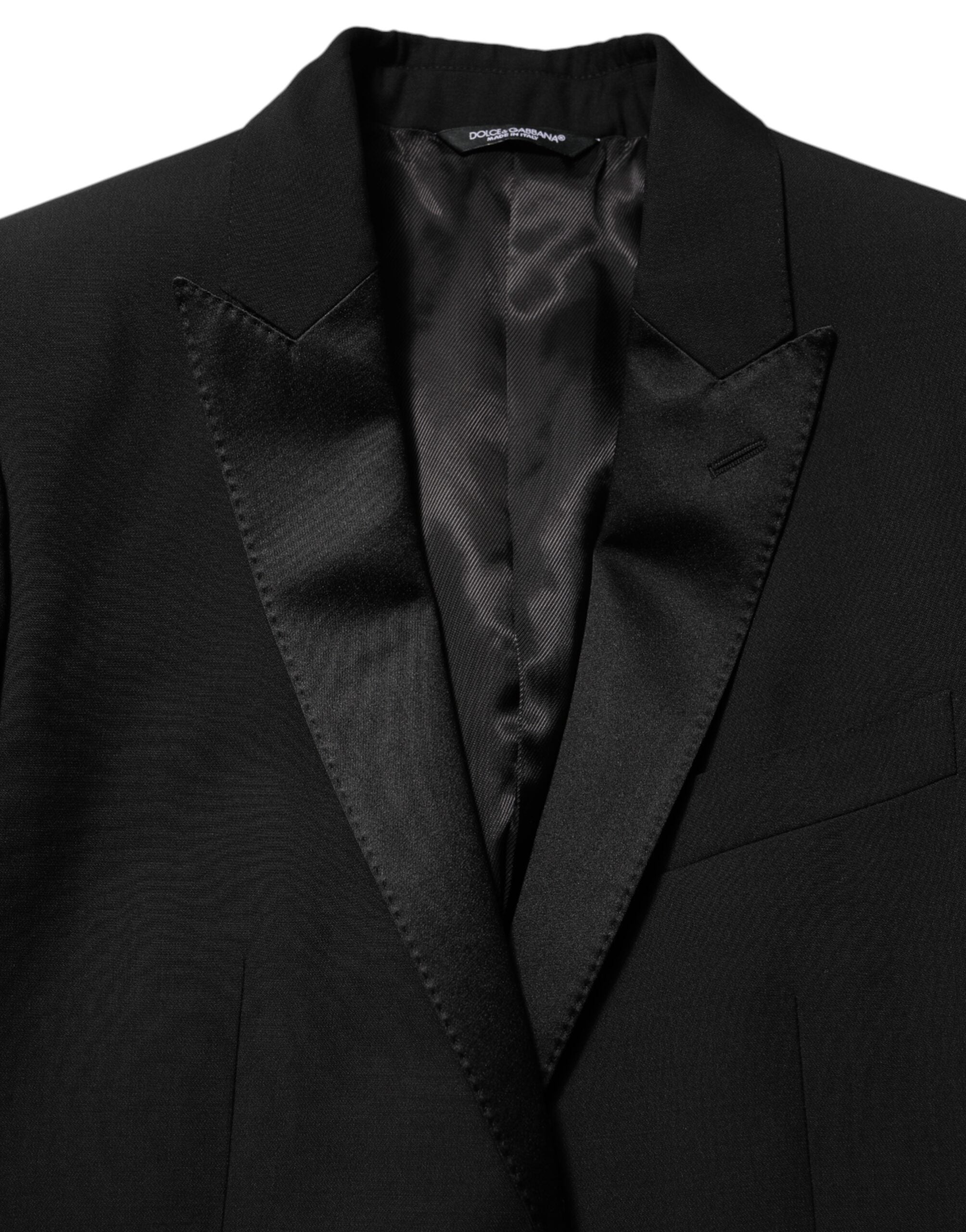 Dolce & Gabbana Black Wool MARTINI 2 Button Men Suit Blazer Dolce & Gabbana