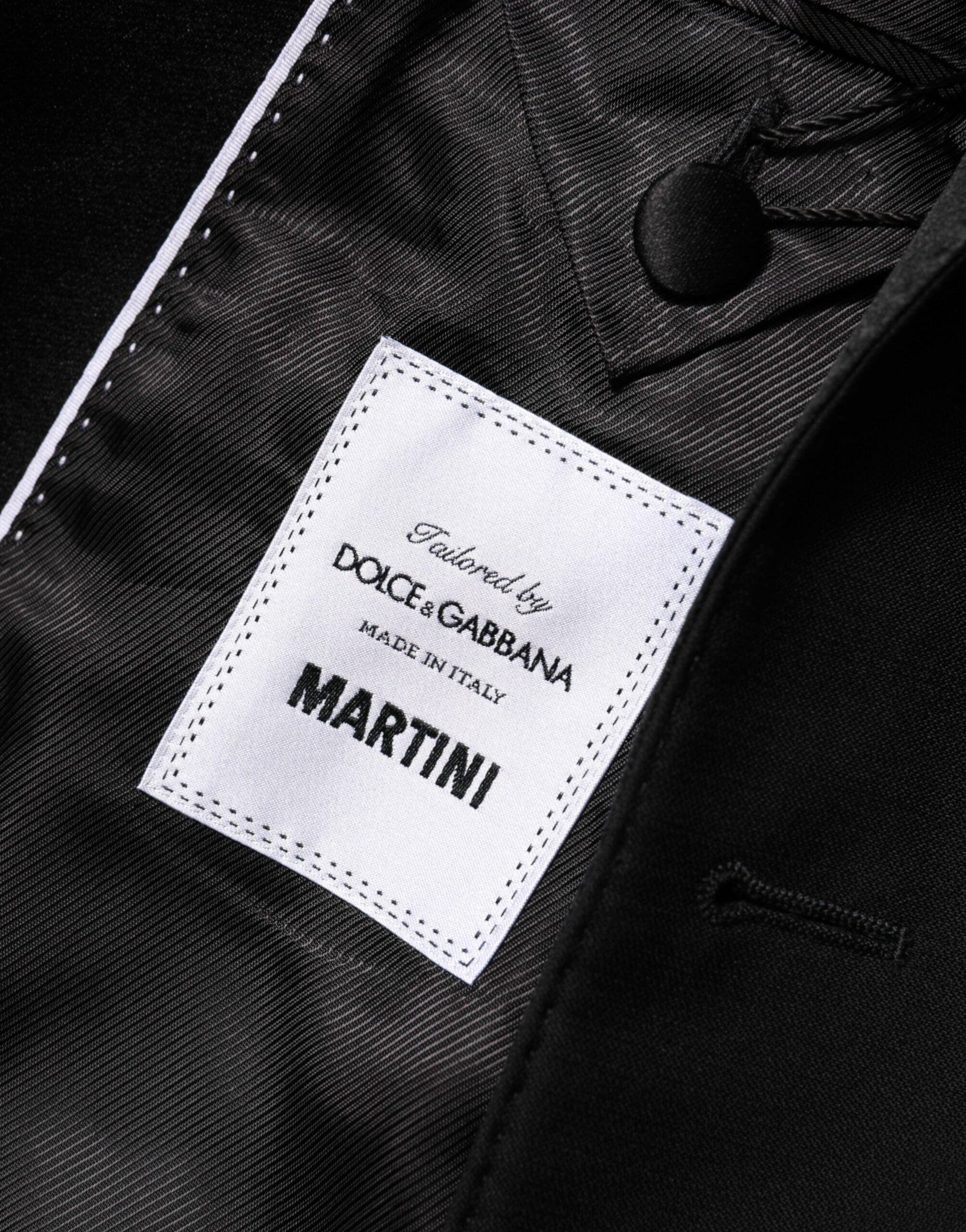 Dolce & Gabbana Black Wool MARTINI 2 Button Men Suit Blazer Dolce & Gabbana