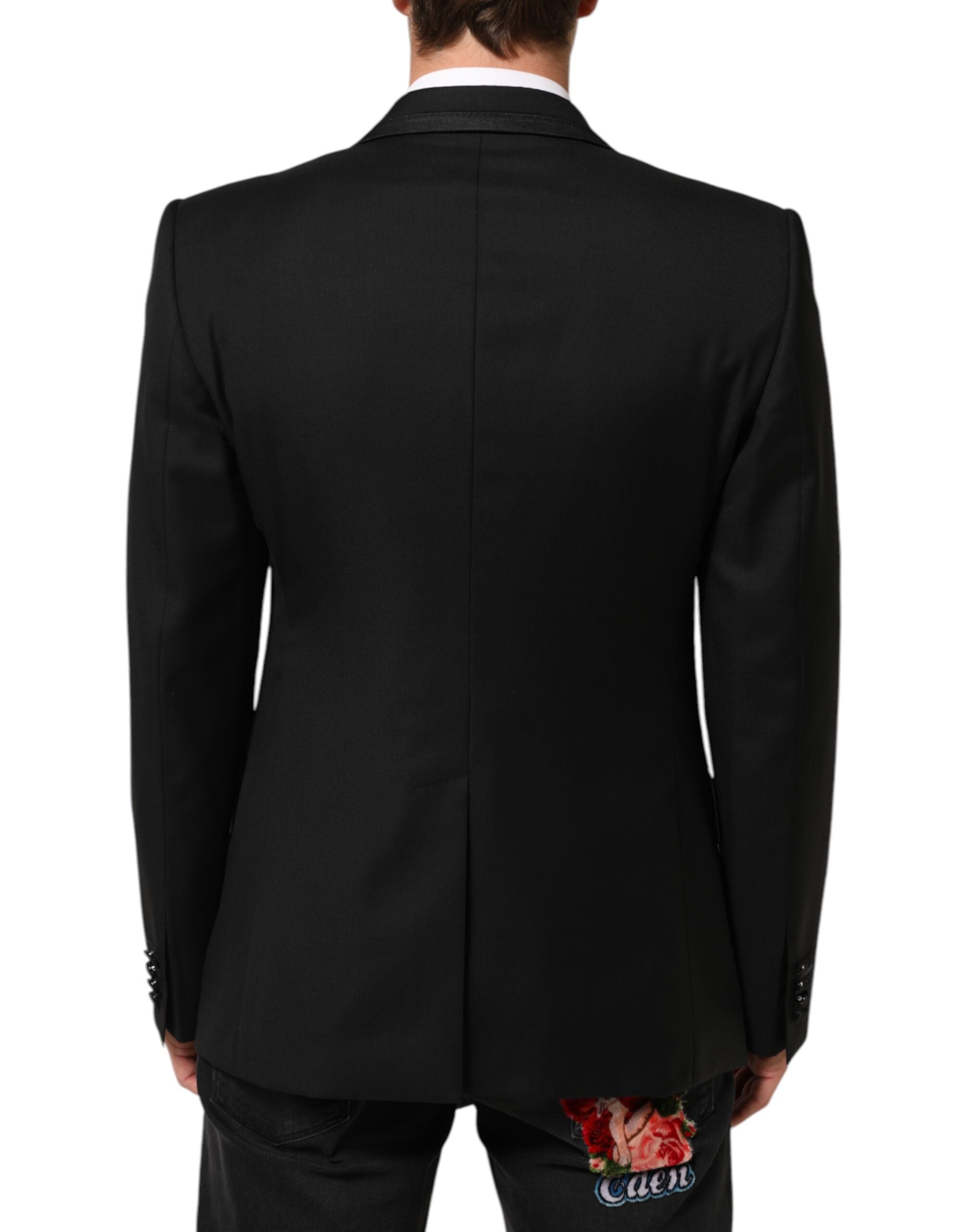 Dolce & Gabbana Black Wool 1 Button Suit Jacket Men Blazer Dolce & Gabbana
