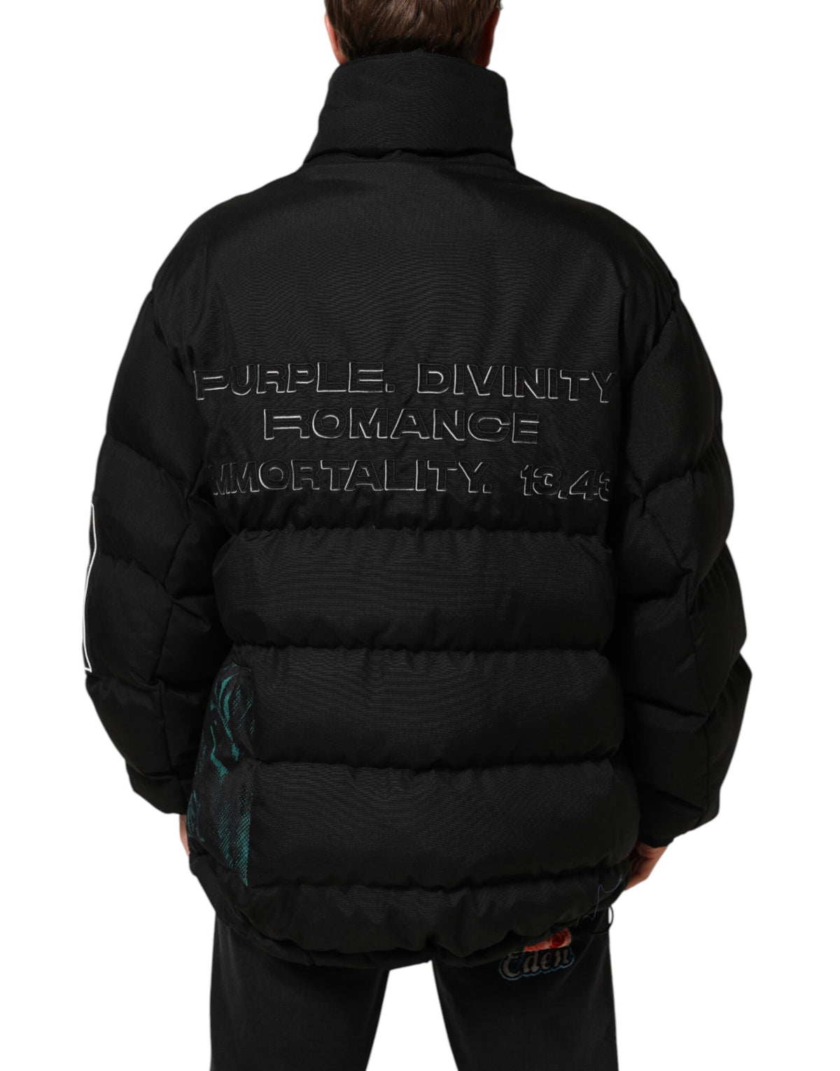 Dolce & Gabbana Black Nylon Puffer Men Full Zip Jacket