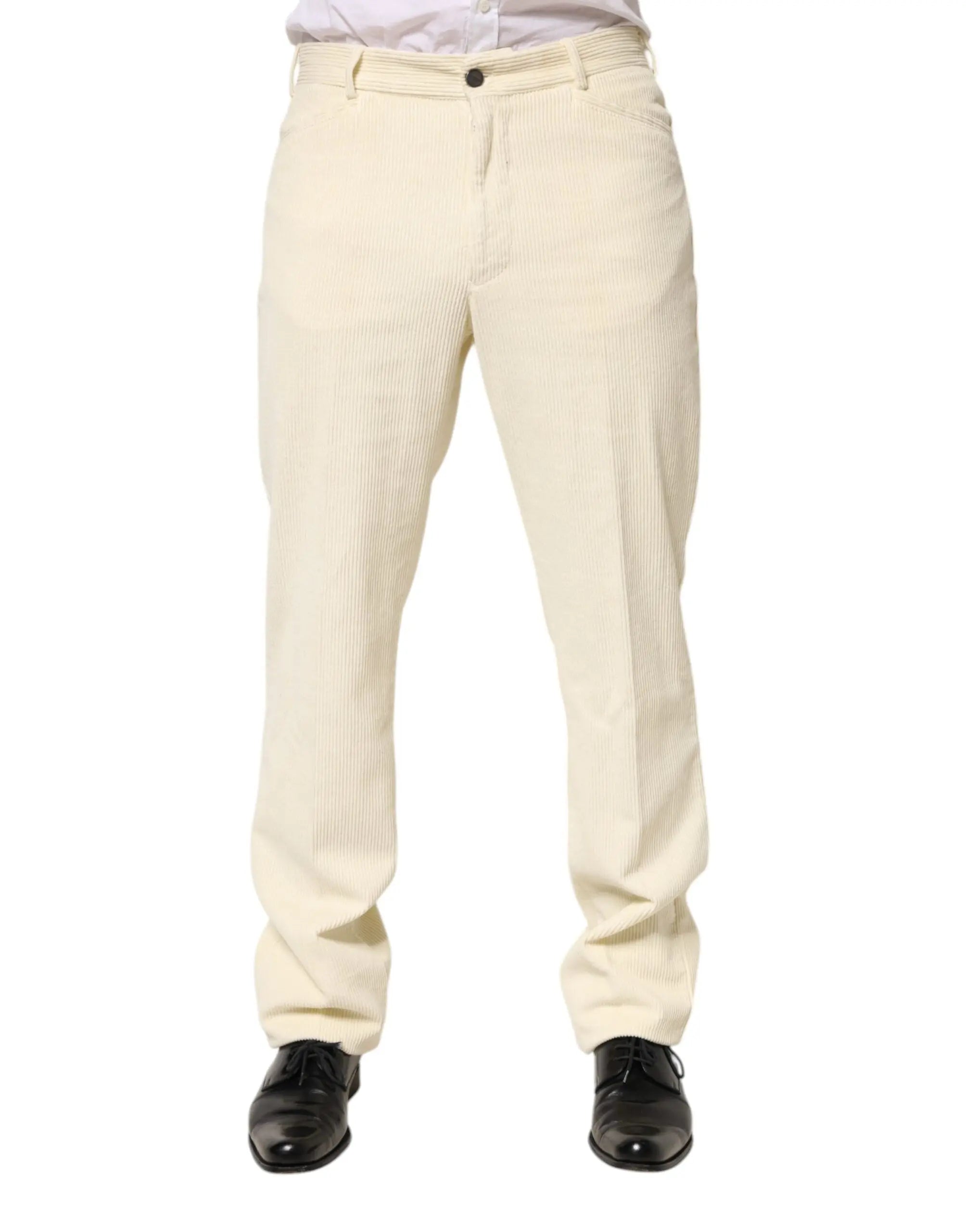 Burberry Beige Corduroy Cotton Straight Men Trouser Pants Burberry