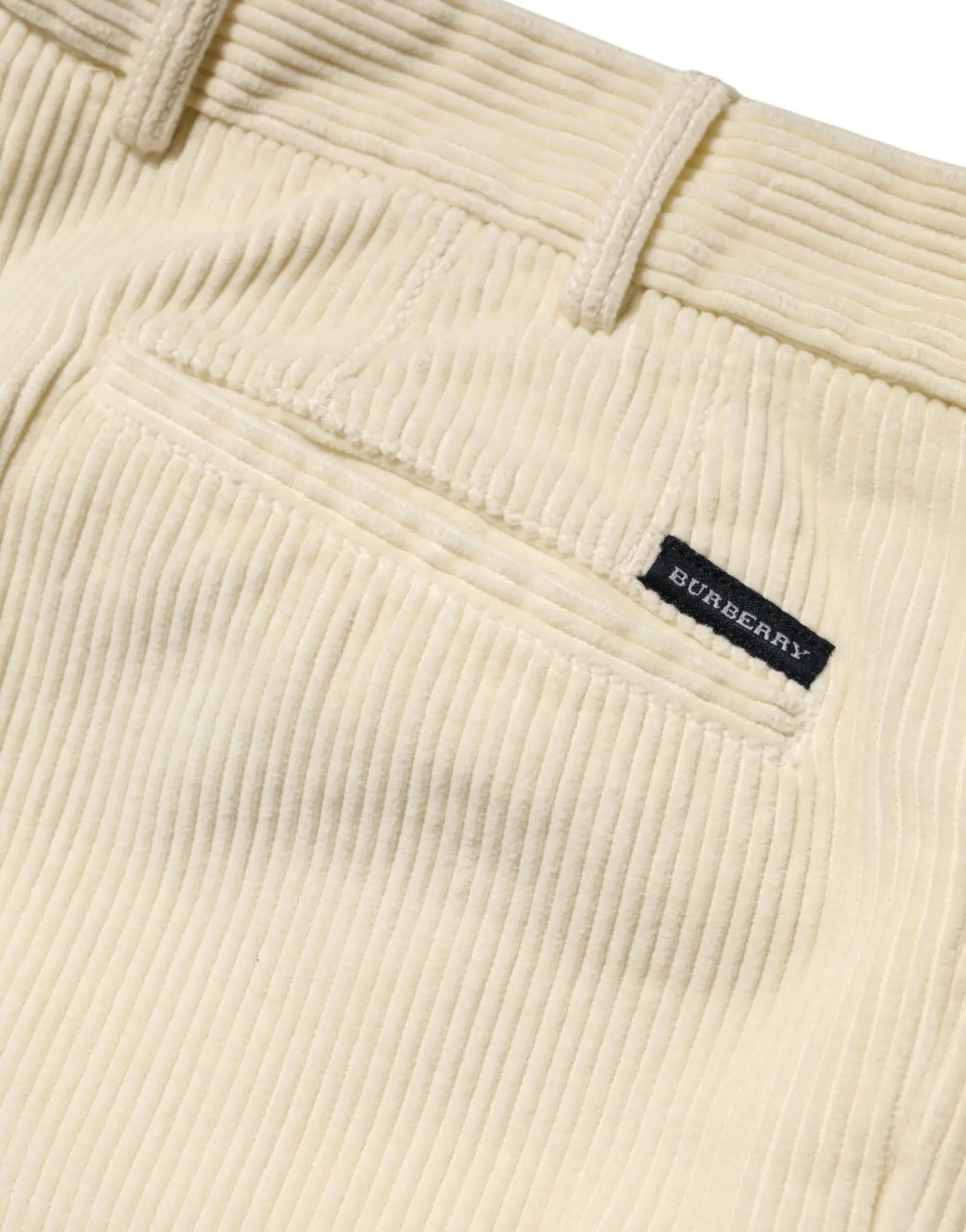 Burberry Beige Corduroy Cotton Straight Men Trouser Pants Burberry