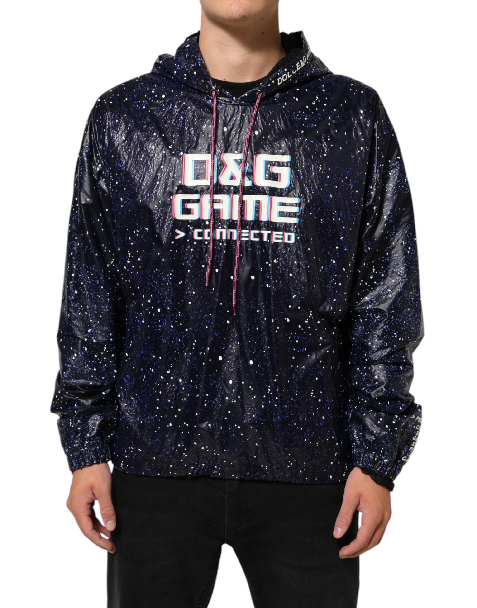Dolce & Gabbana Blue D&G Game Hooded Men Sweatshirt Sweater Dolce & Gabbana