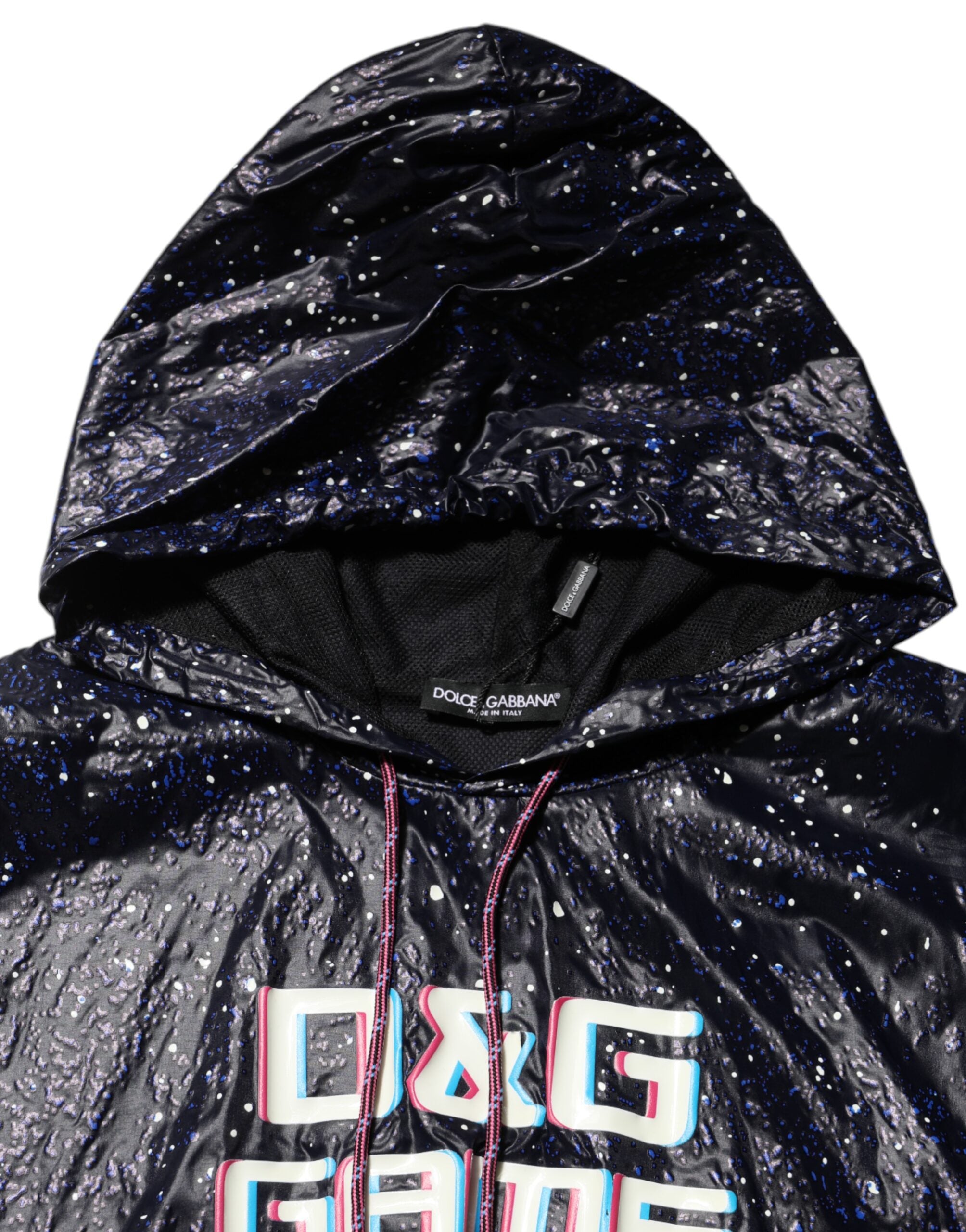 Dolce & Gabbana Blue D&G Game Hooded Men Sweatshirt Sweater Dolce & Gabbana