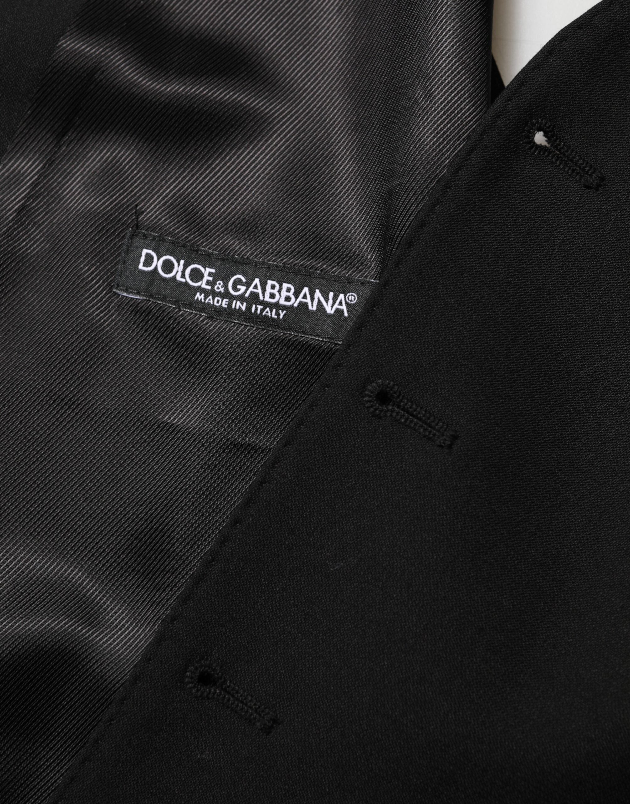 Dolce & Gabbana Black Wool Dress Formal Men Waistcoat Vest Dolce & Gabbana