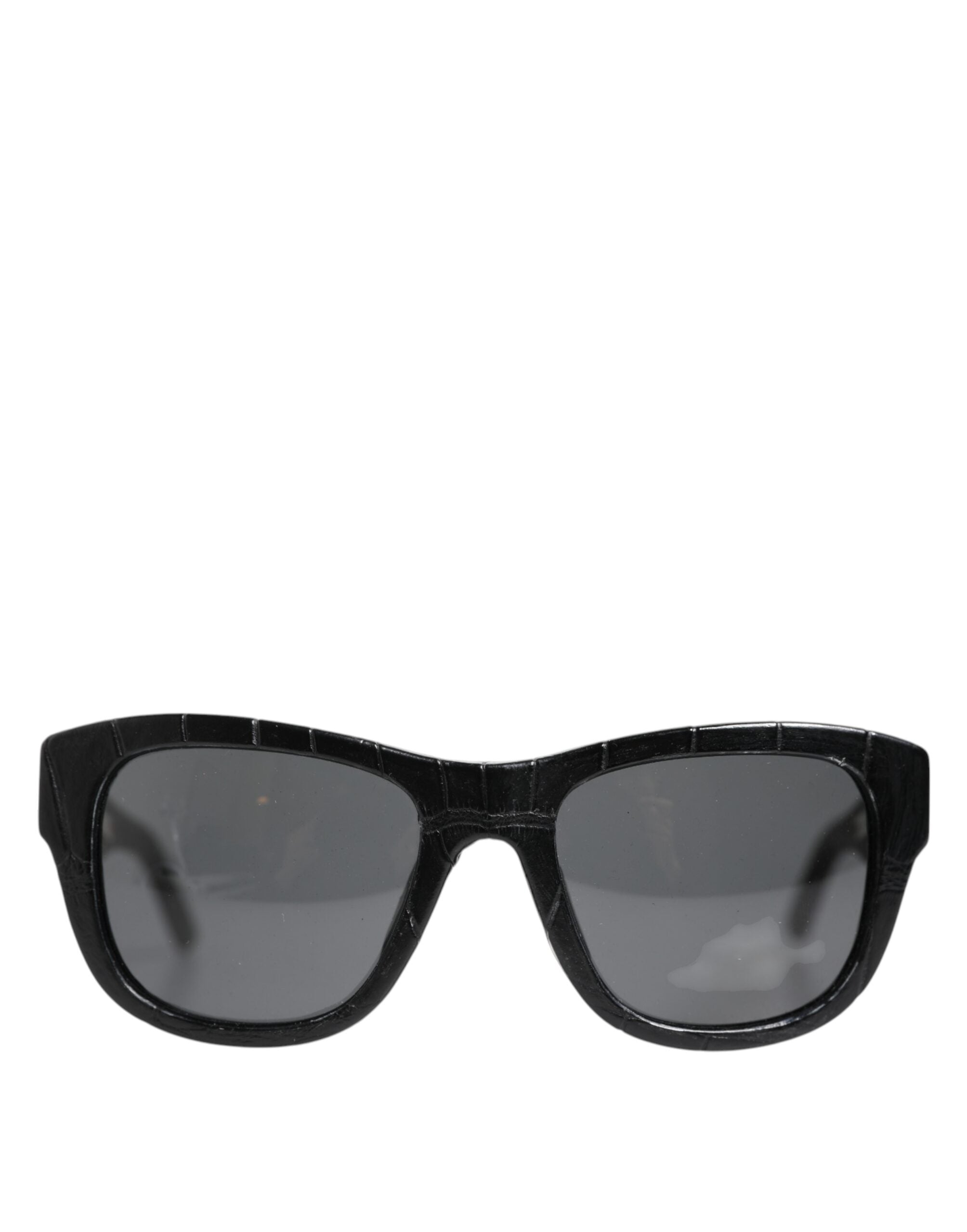 Dolce & Gabbana DG4177 Black Leather Frame Tinted Lens Sunglasses Dolce & Gabbana