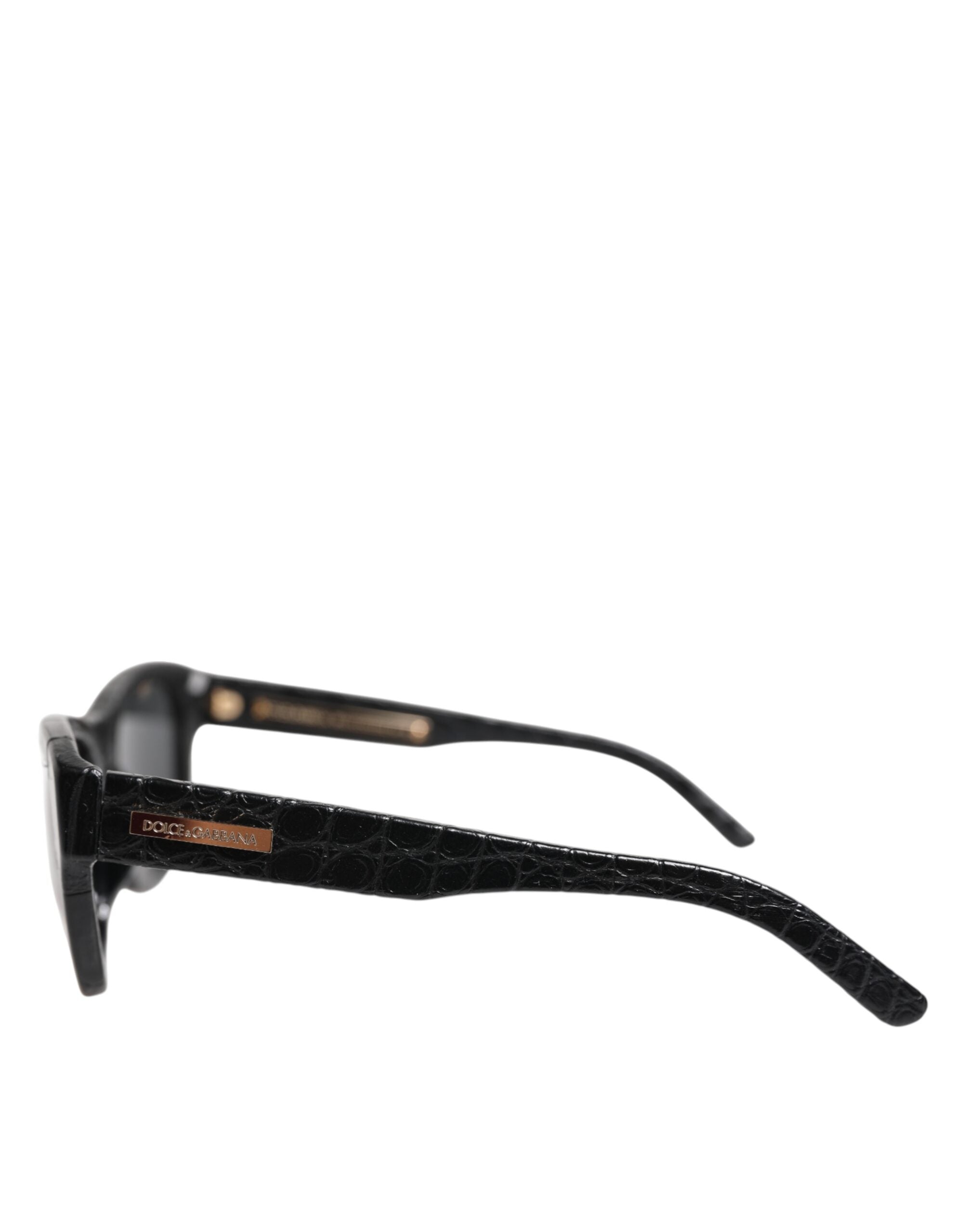 Dolce & Gabbana DG4177 Black Leather Frame Tinted Lens Sunglasses Dolce & Gabbana