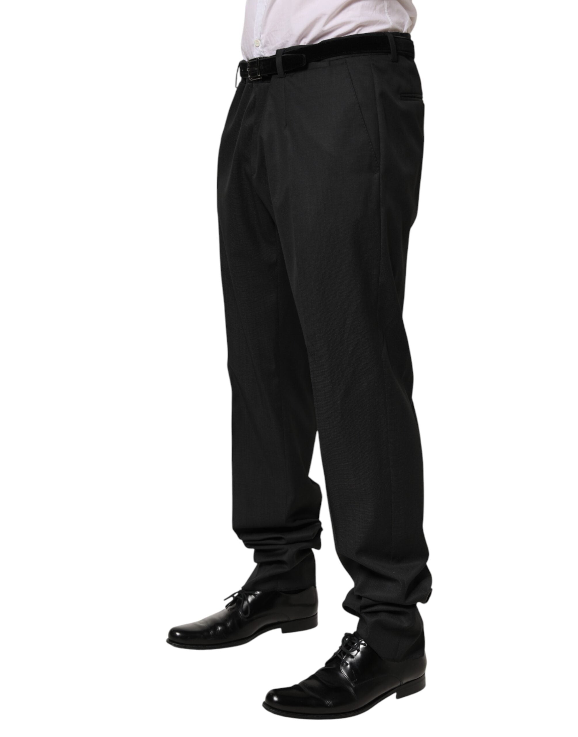 Dolce & Gabbana Black Wool Formal Dress Men Trouser Pants Dolce & Gabbana