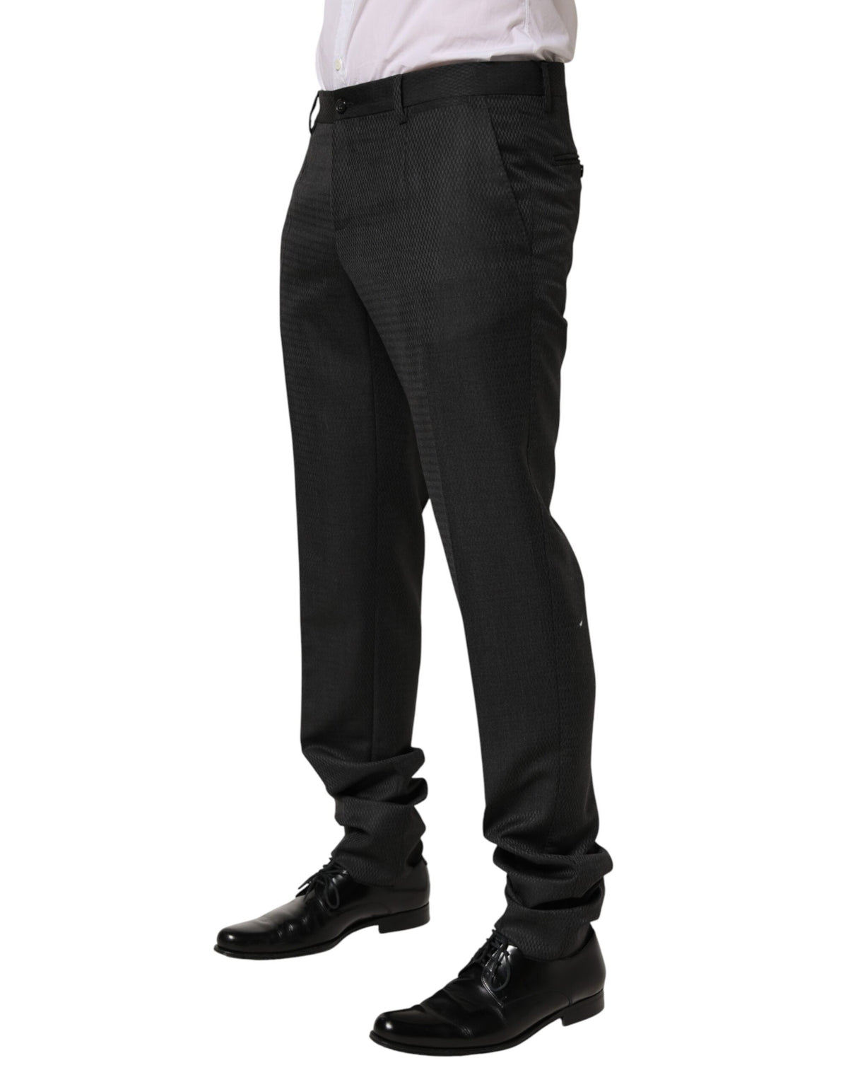 Dolce & Gabbana Black Wool Formal Dress Men Trouser Pants