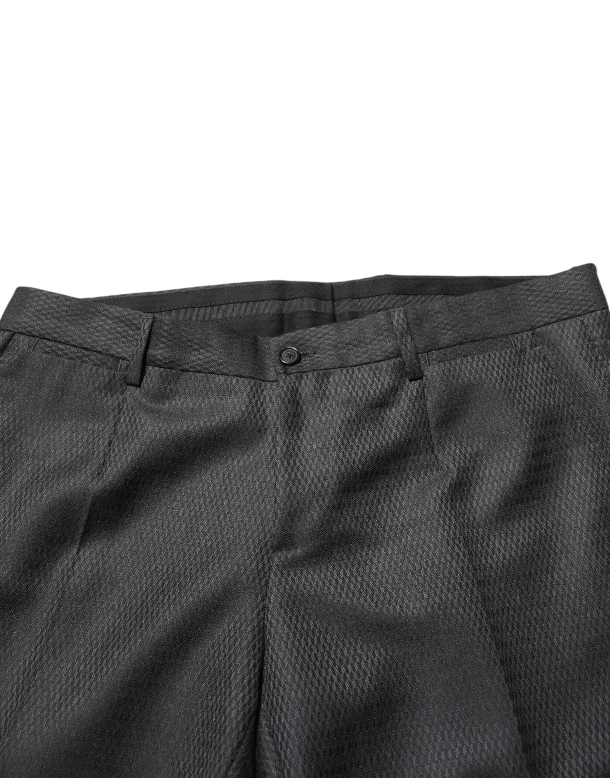 Dolce & Gabbana Black Wool Formal Dress Men Trouser Pants Dolce & Gabbana