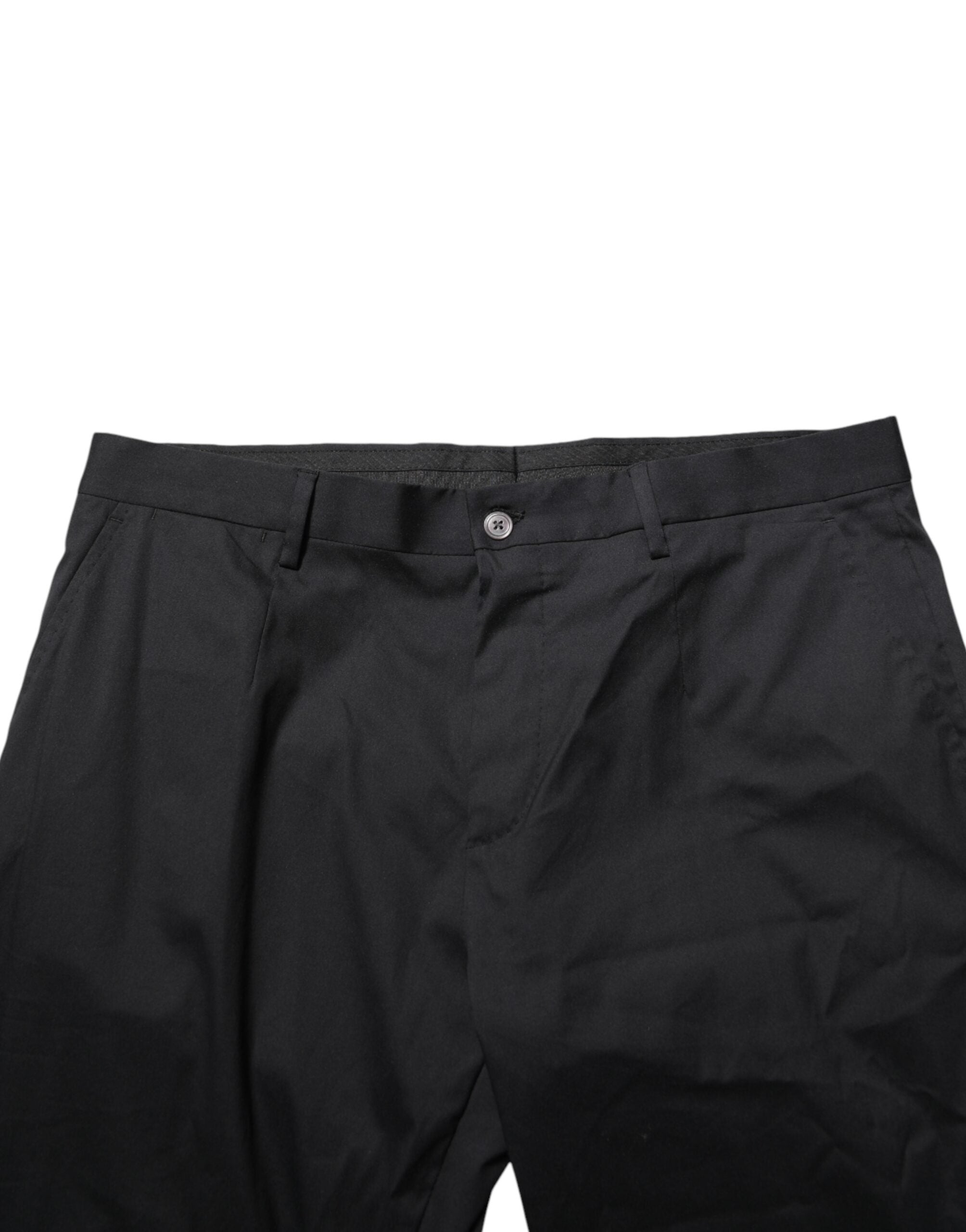 Dolce & Gabbana Black Cotton Formal Dress Men Trouser Pants Dolce & Gabbana