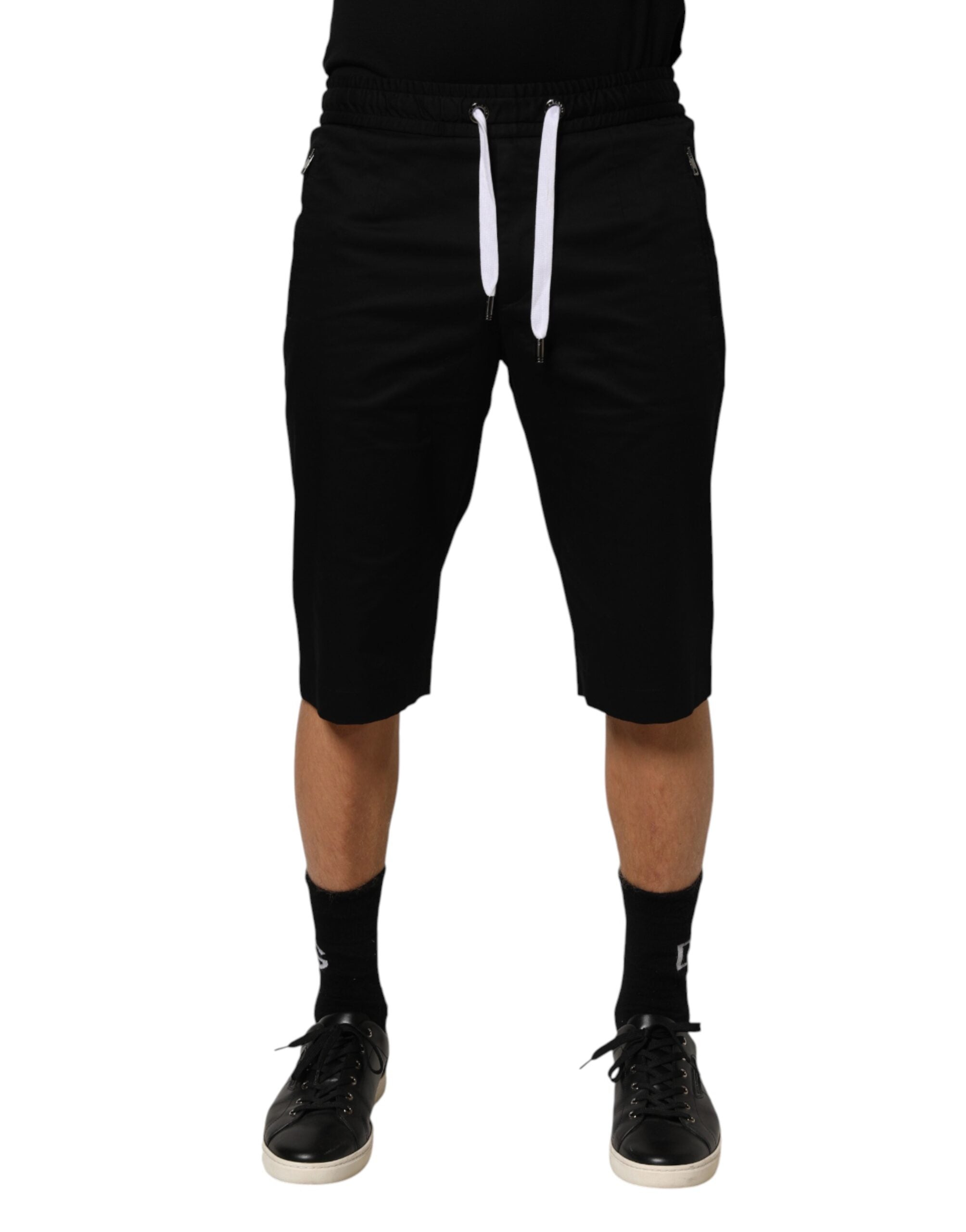Dolce & Gabbana Black Cotton Stretch Men Bermuda Shorts Dolce & Gabbana