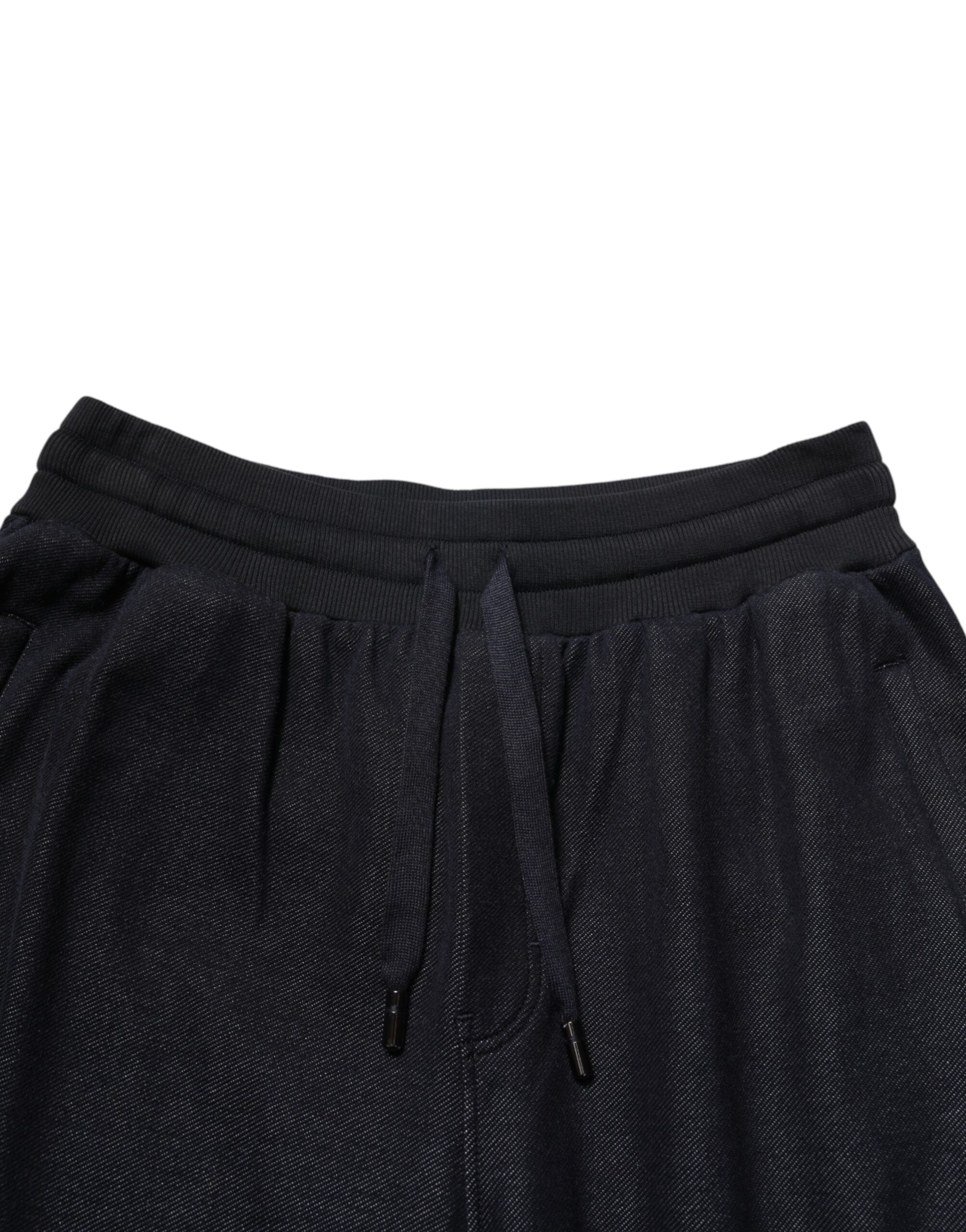 Dolce & Gabbana Black Cotton Blend Drawstring Jogger Jogger Pants Dolce & Gabbana