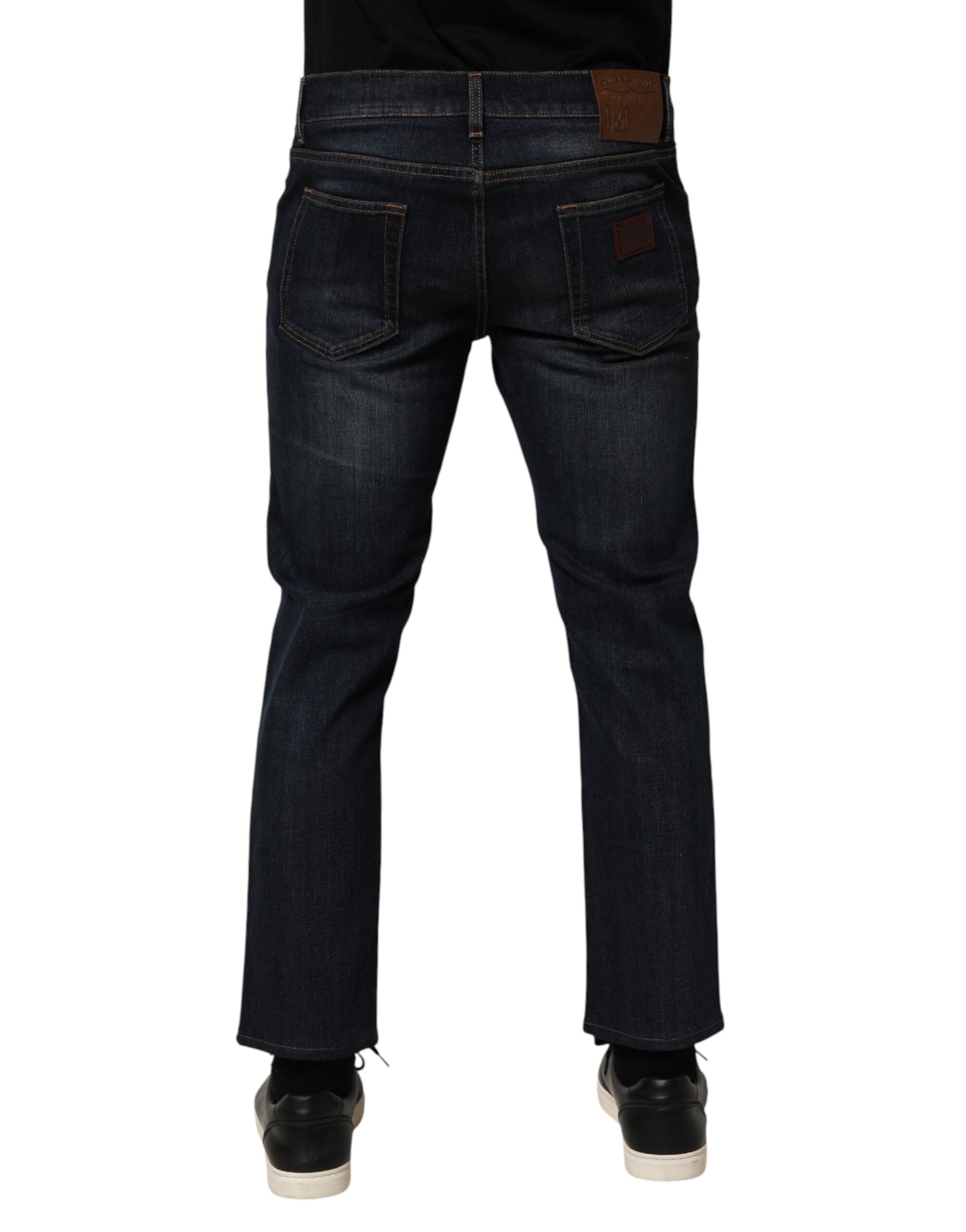 Dolce & Gabbana Dark Blue Cotton Skinny Men Denim Jeans Dolce & Gabbana