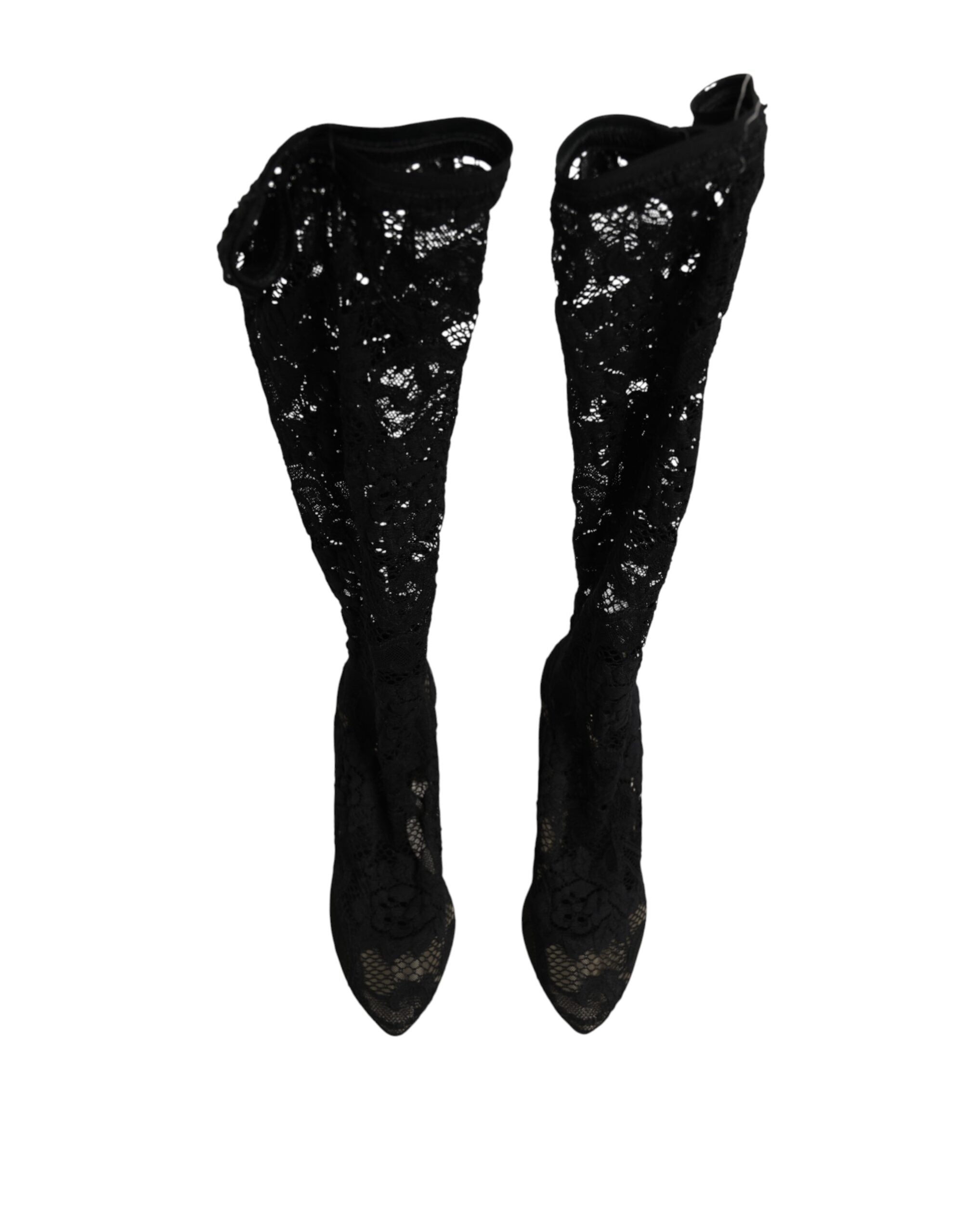 Dolce & Gabbana Black Pumps Taormina Lace Socks Boots Shoes Dolce & Gabbana