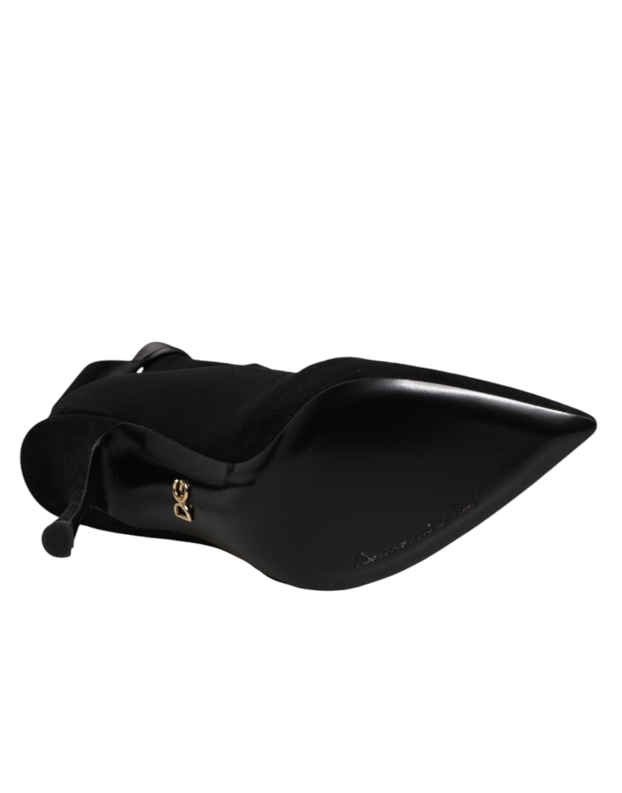 Dolce & Gabbana Black Stiletto Heels Lace Up Boots Shoes Dolce & Gabbana