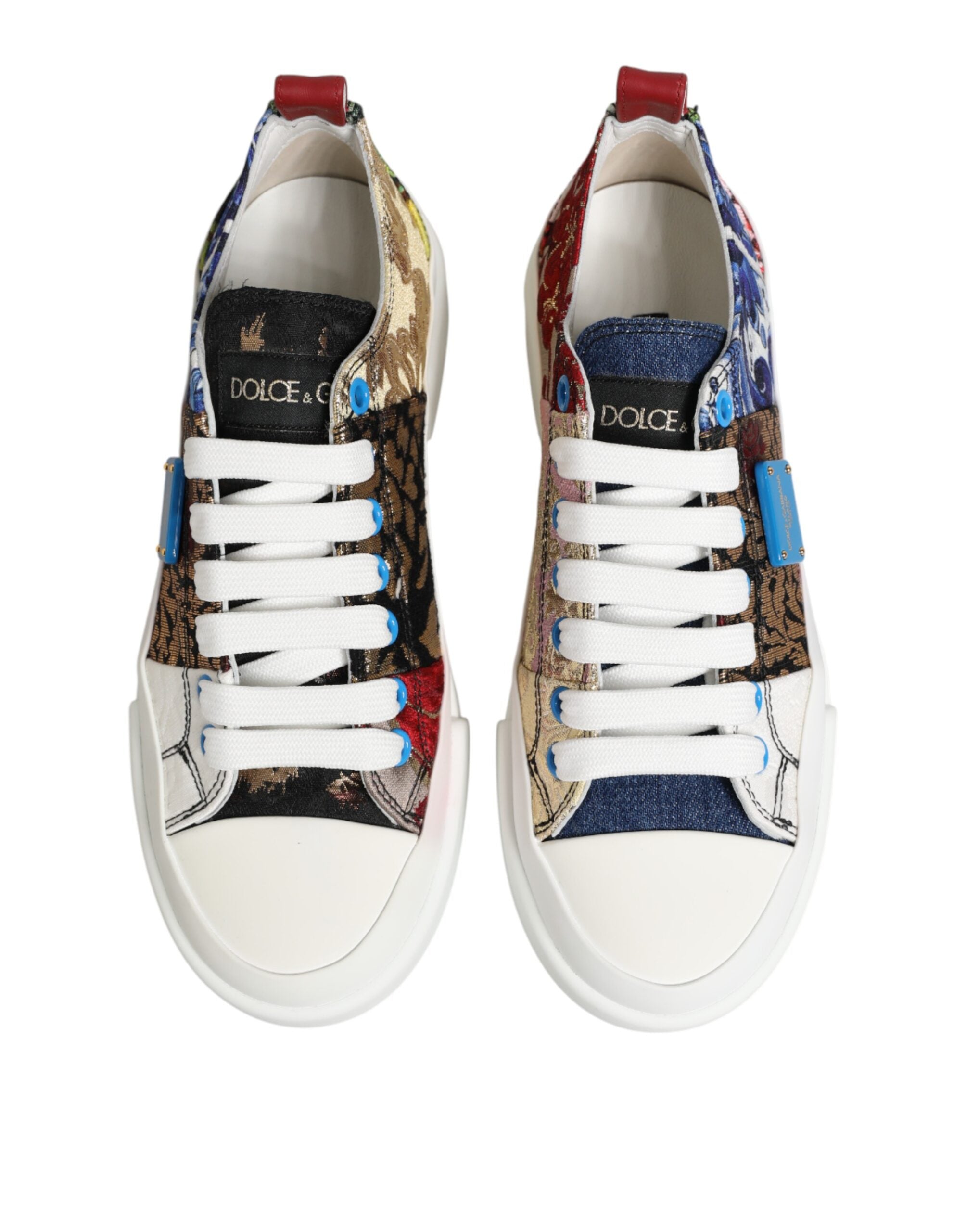 Dolce & Gabbana Multicolor Patchwork Low Top Sneakers Shoes Dolce & Gabbana