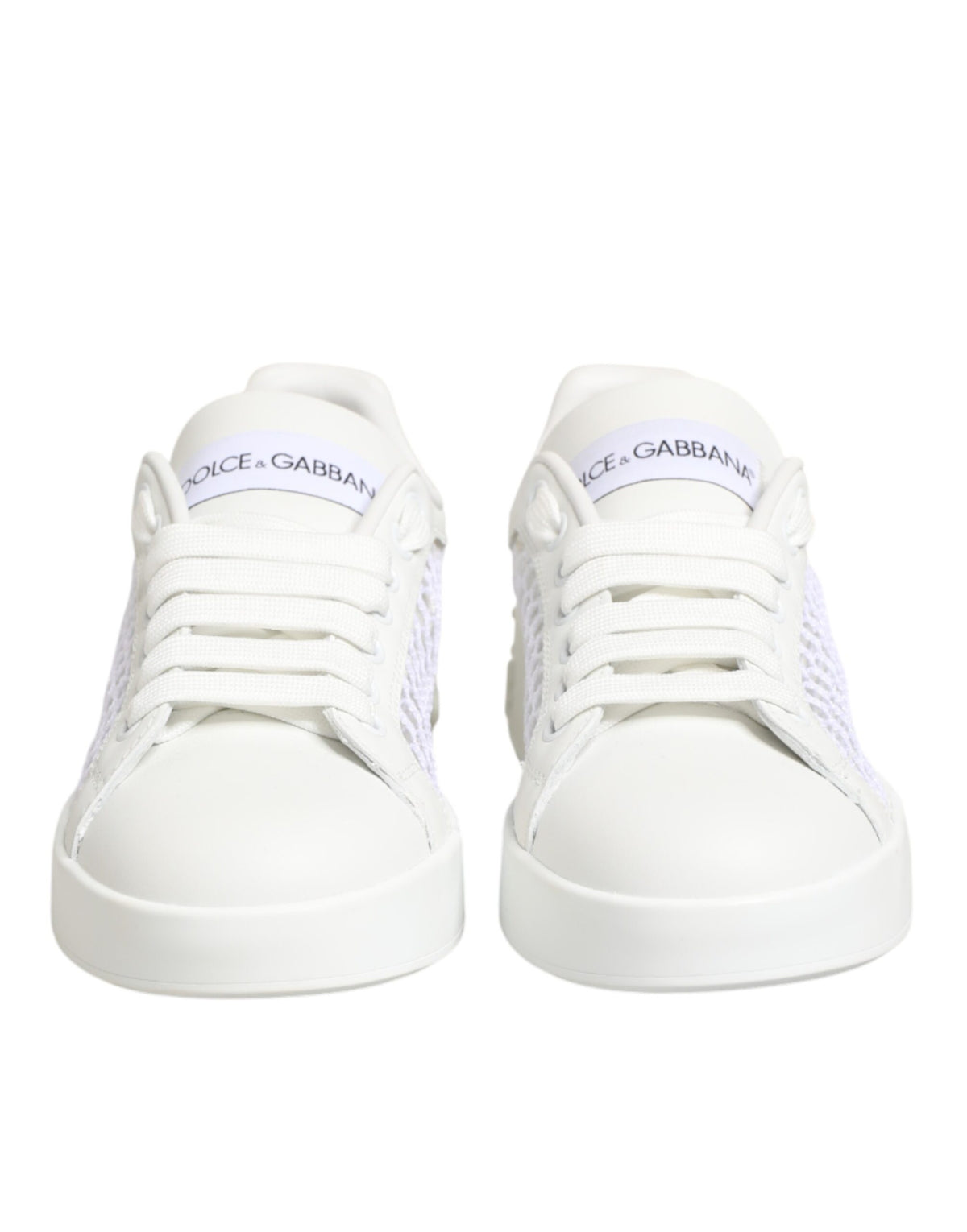 Dolce & Gabbana White Mesh Inserts Low Top Sneakers Shoes
