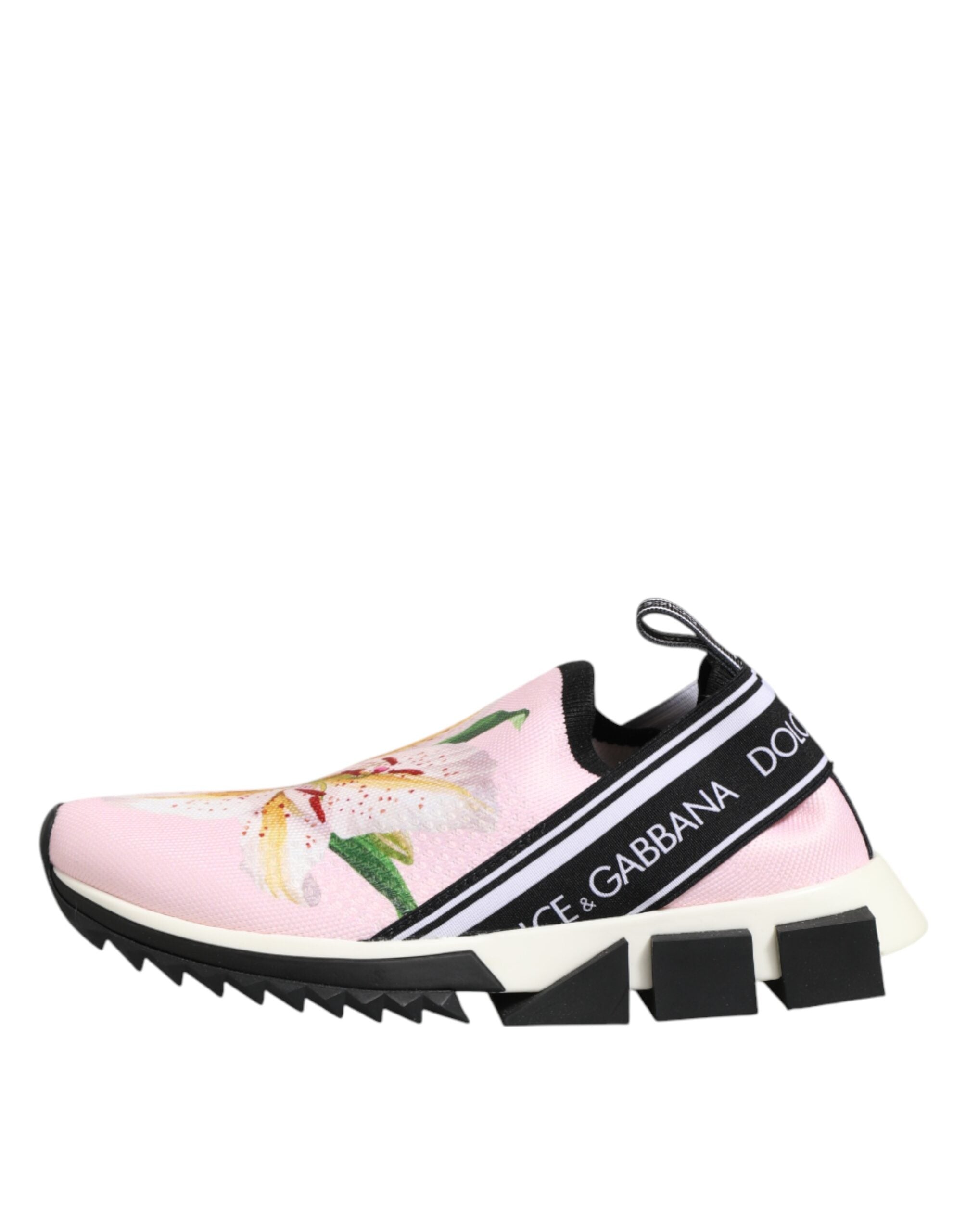 Dolce & Gabbana Pink Floral Sorrento Low Top Sneakers Shoes Dolce & Gabbana