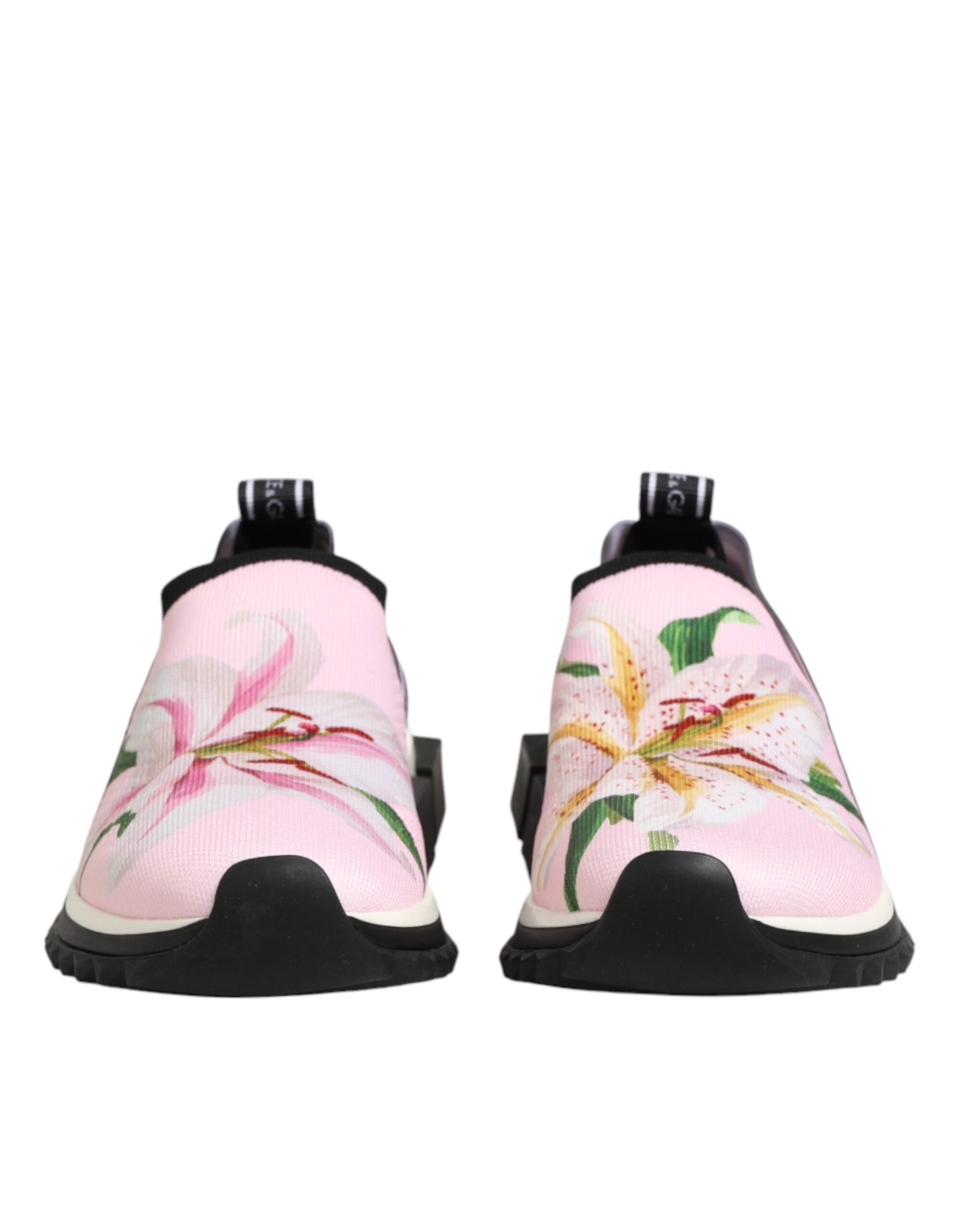 Dolce & Gabbana Pink Floral Sorrento Low Top Sneakers Shoes Dolce & Gabbana