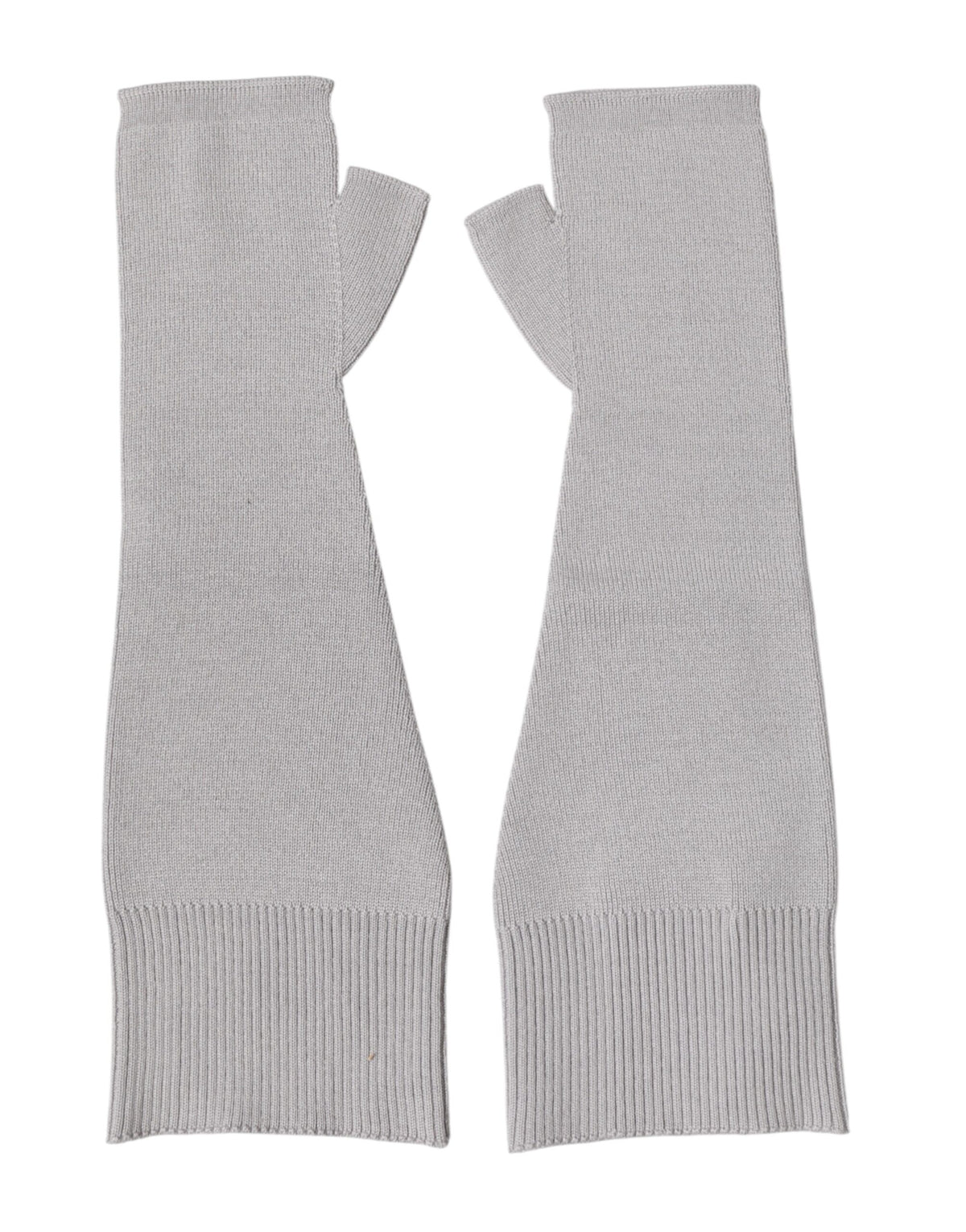 Dolce & Gabbana Gray Virgin Wool Knitted Fingerless Men Gloves