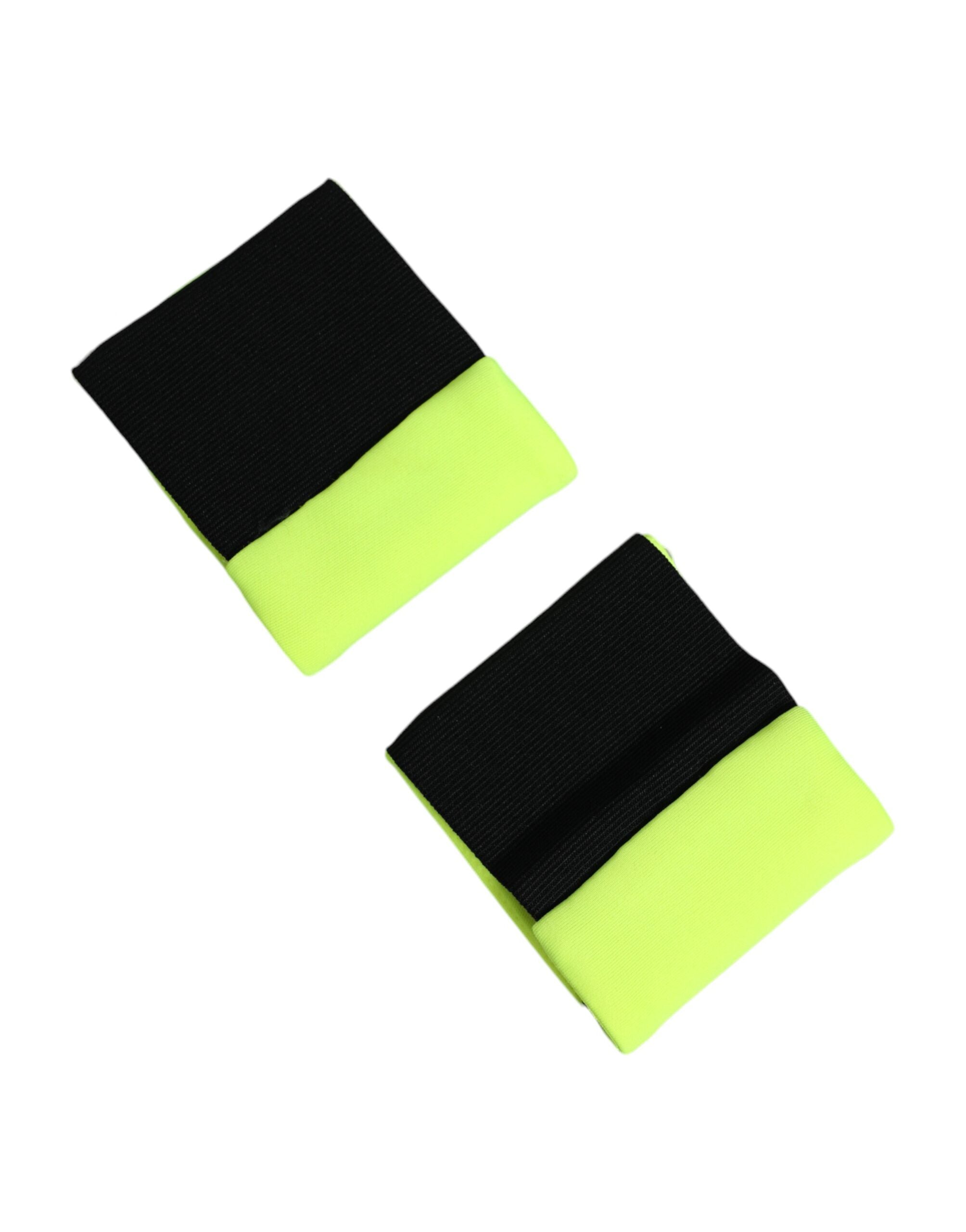 Dolce & Gabbana Yellow Green DG Logo Polyester 1 Pair Wristband Dolce & Gabbana