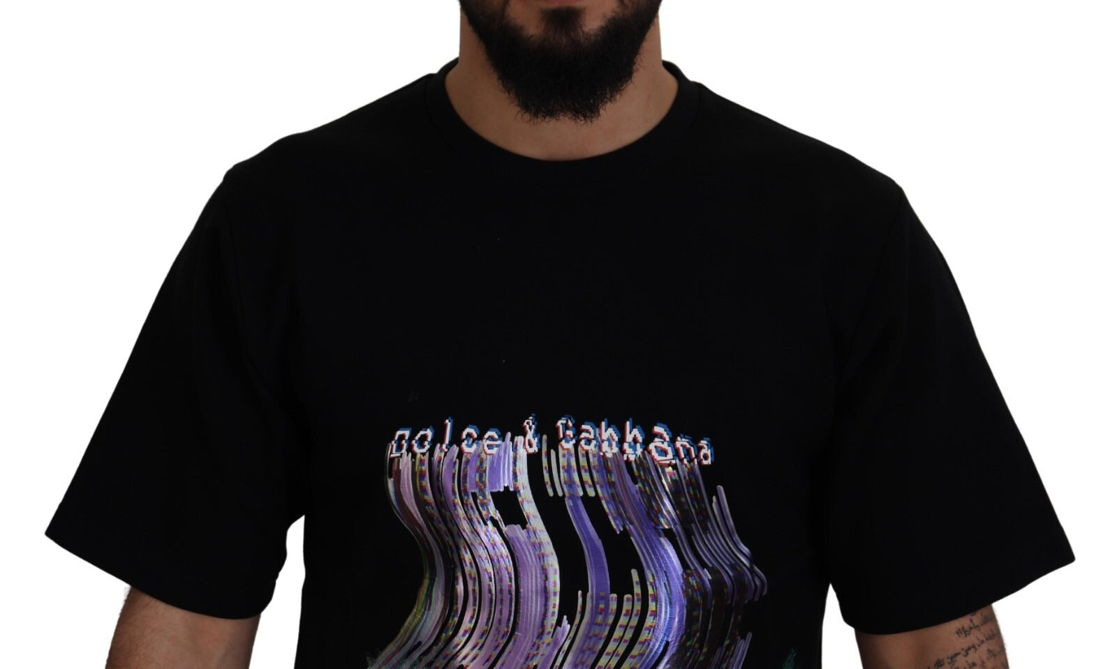 Dolce & Gabbana Cotton Black Printed Crewneck Tee T-shirt Dolce & Gabbana