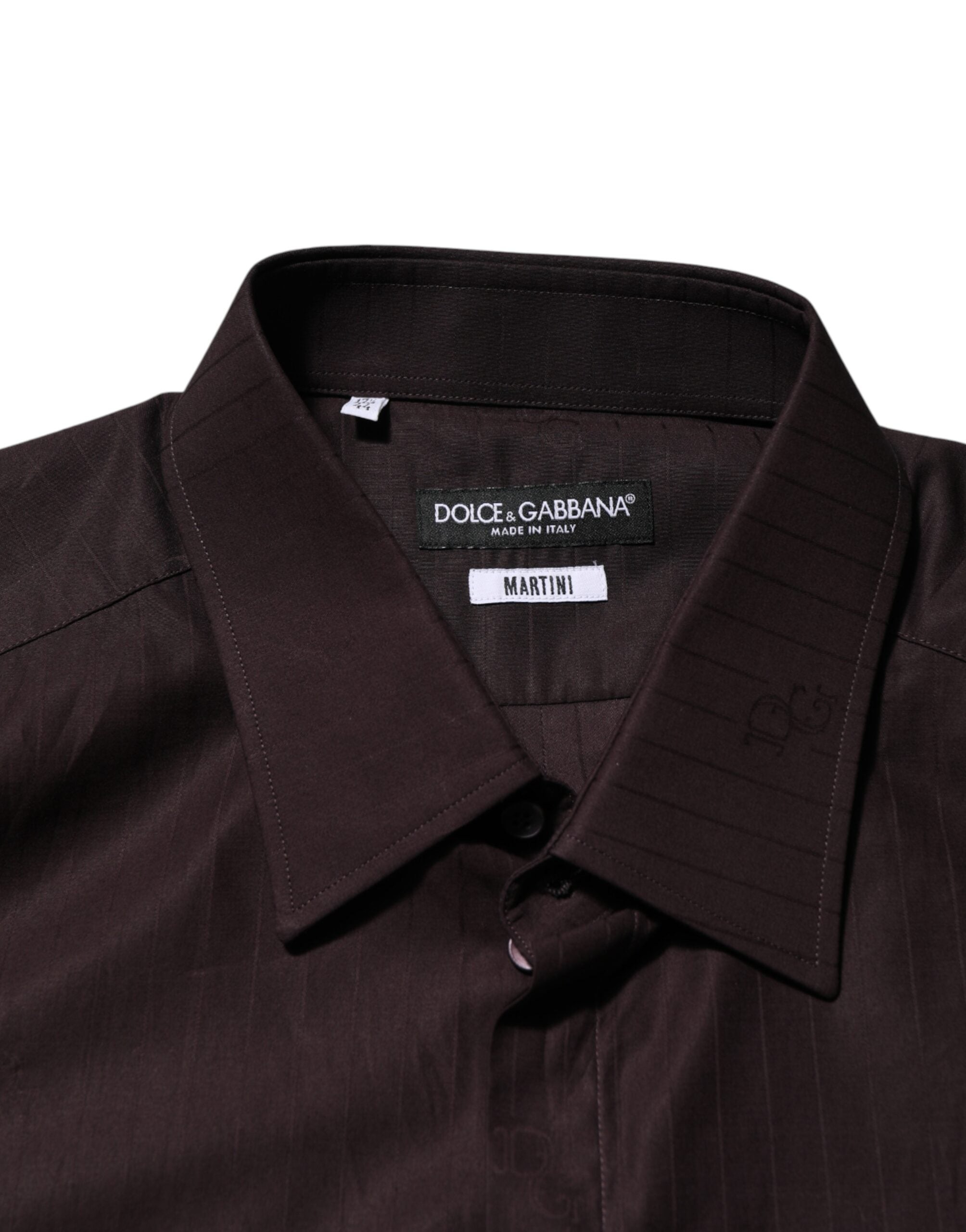 Dolce & Gabbana Brown Cotton LongSleeve MARTINI Dress Shirt Dolce & Gabbana