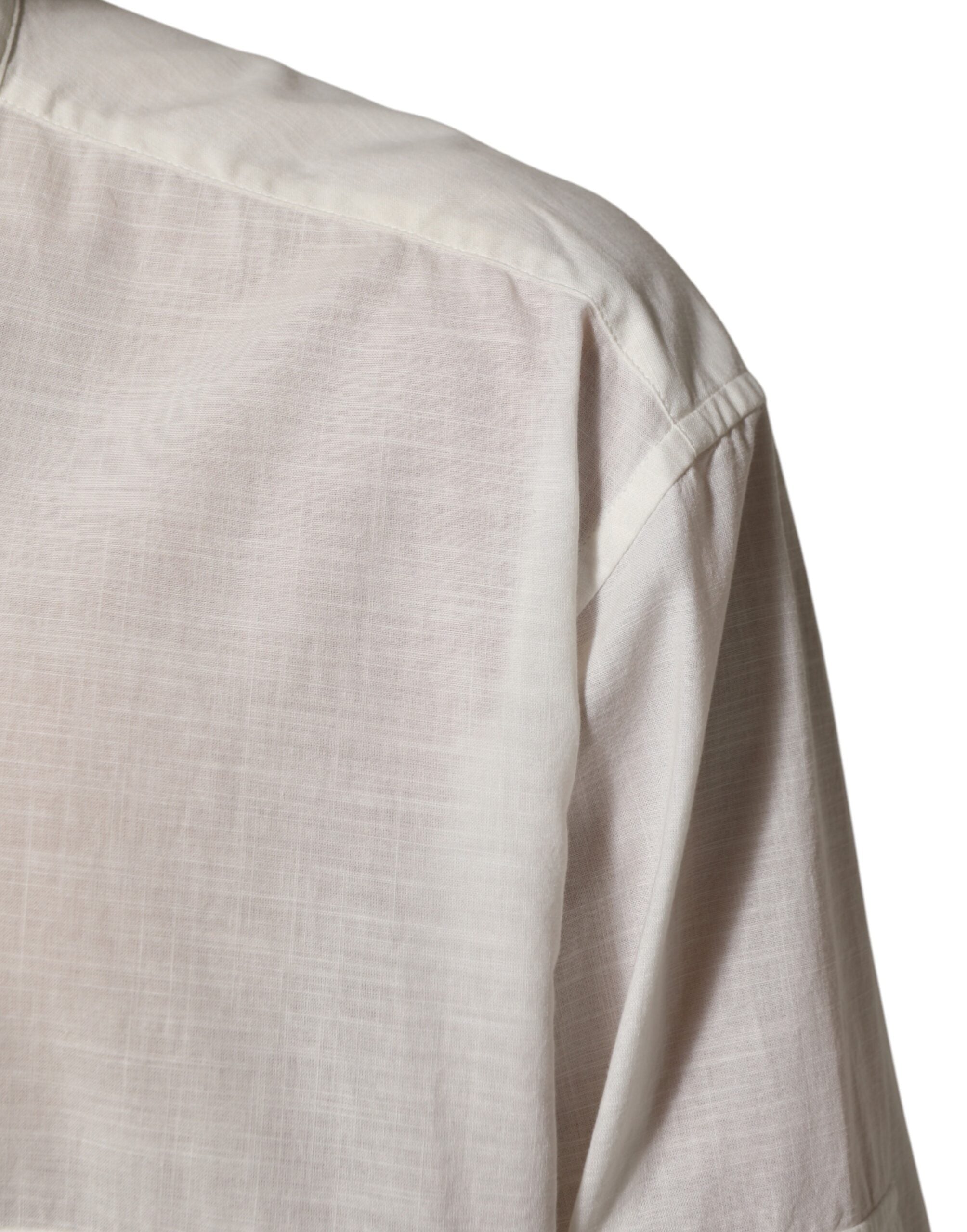 Dolce & Gabbana White Cotton Floral Print Button Down Shirt Dolce & Gabbana