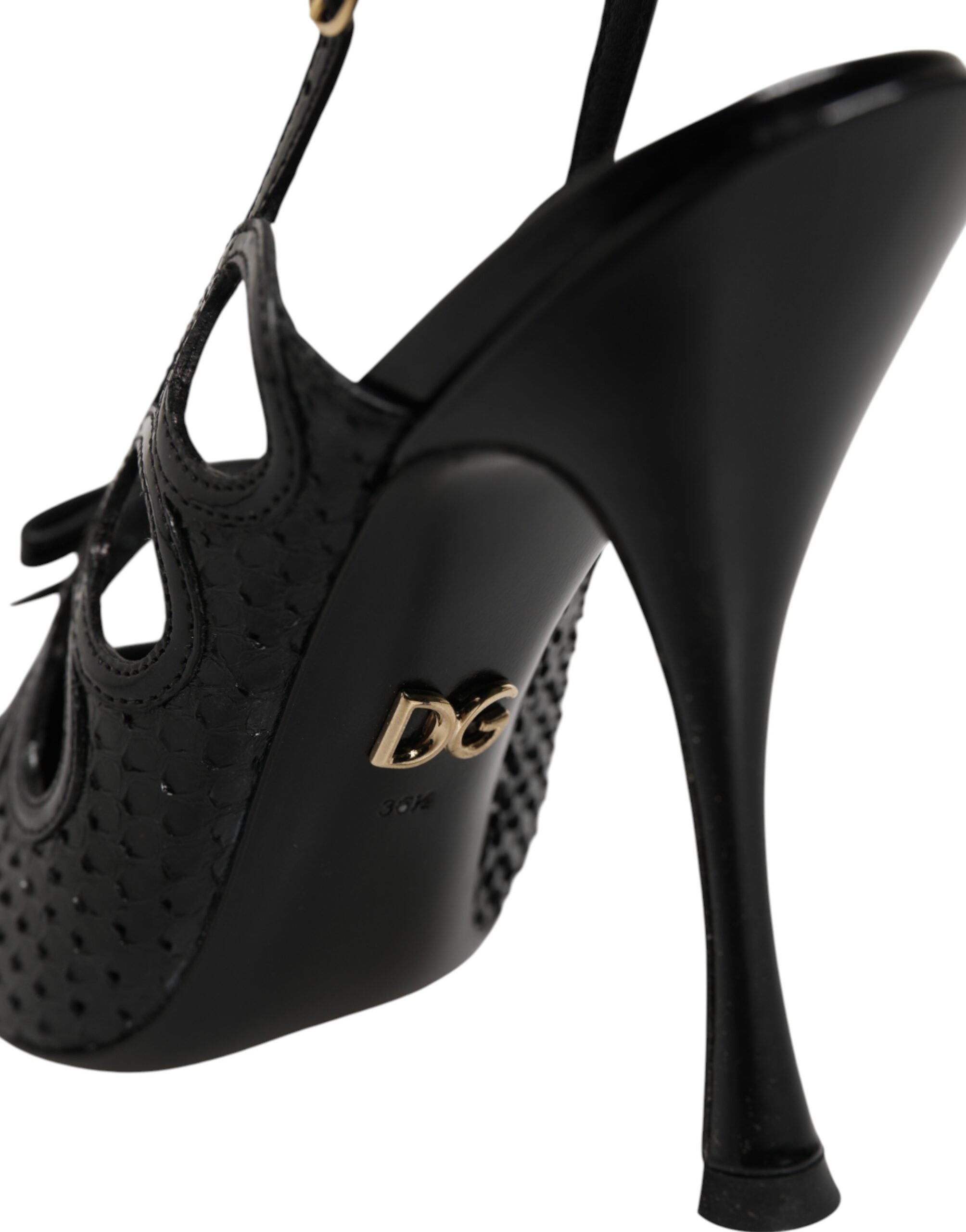 Dolce & Gabbana Leather High Heels Slingback Shoes Dolce & Gabbana