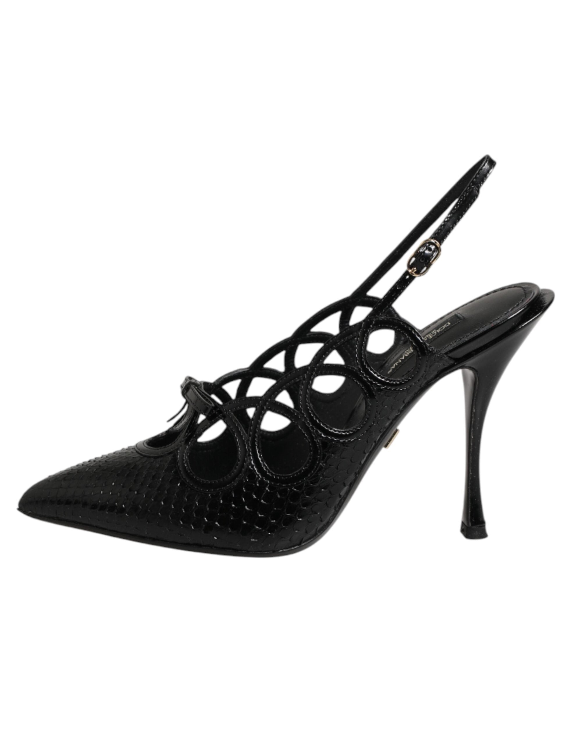 Dolce & Gabbana Leather High Heels Slingback Shoes Dolce & Gabbana