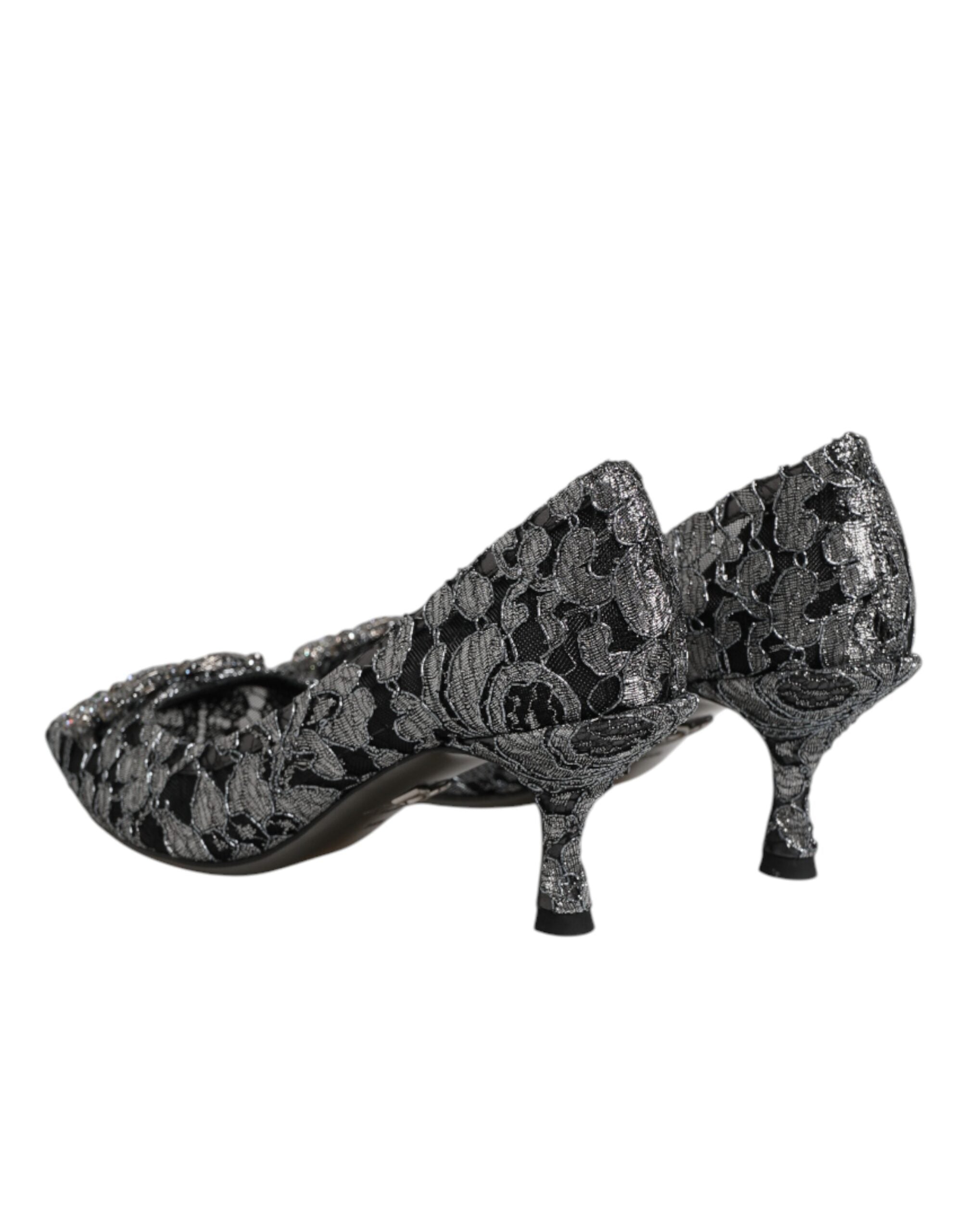 Dolce & Gabbana Silver Lace DG Amore Heels Pumps Shoes Dolce & Gabbana