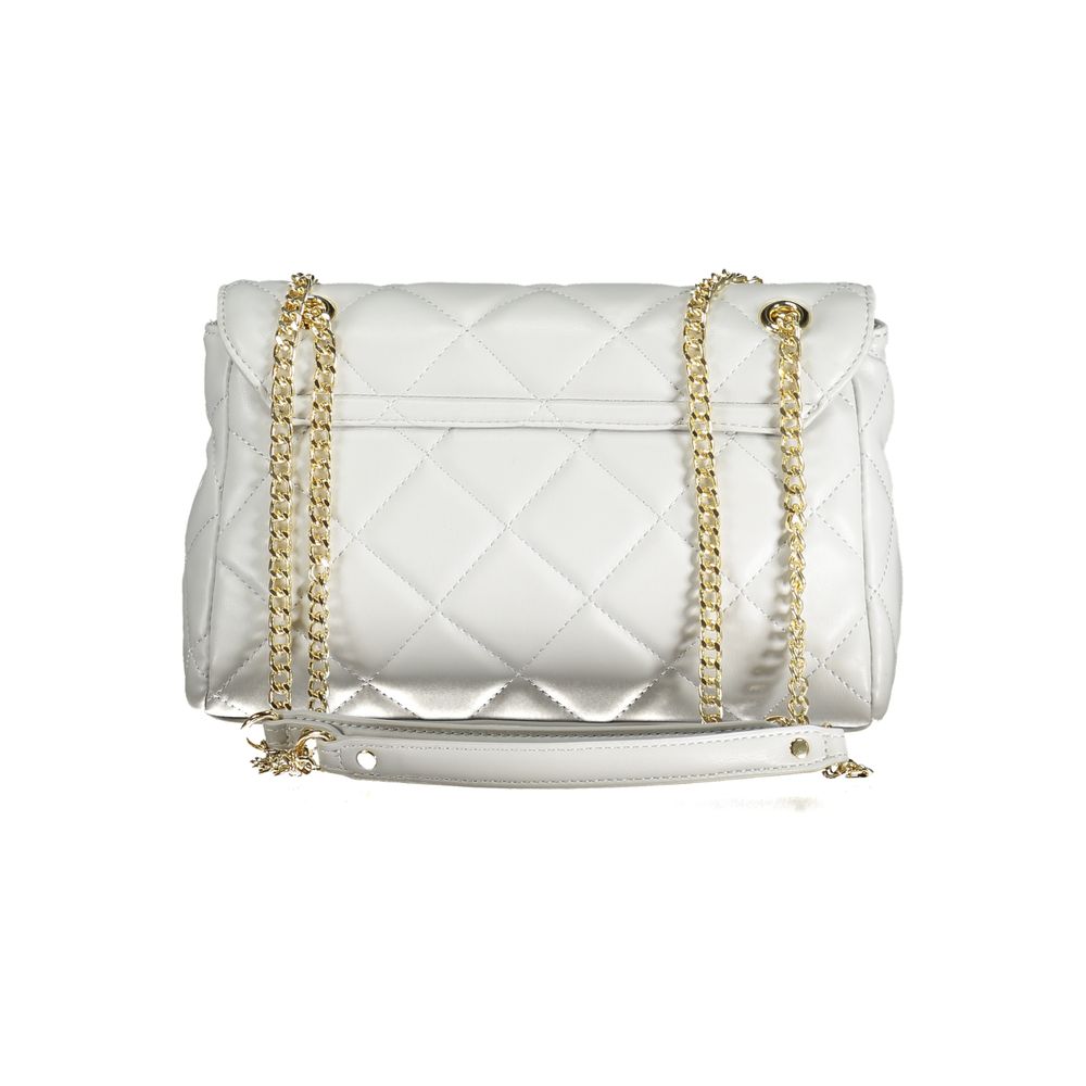 Mario Valentino Gray Polyurethane Women's Bag With Chain Shoulder Handle Mario Valentino