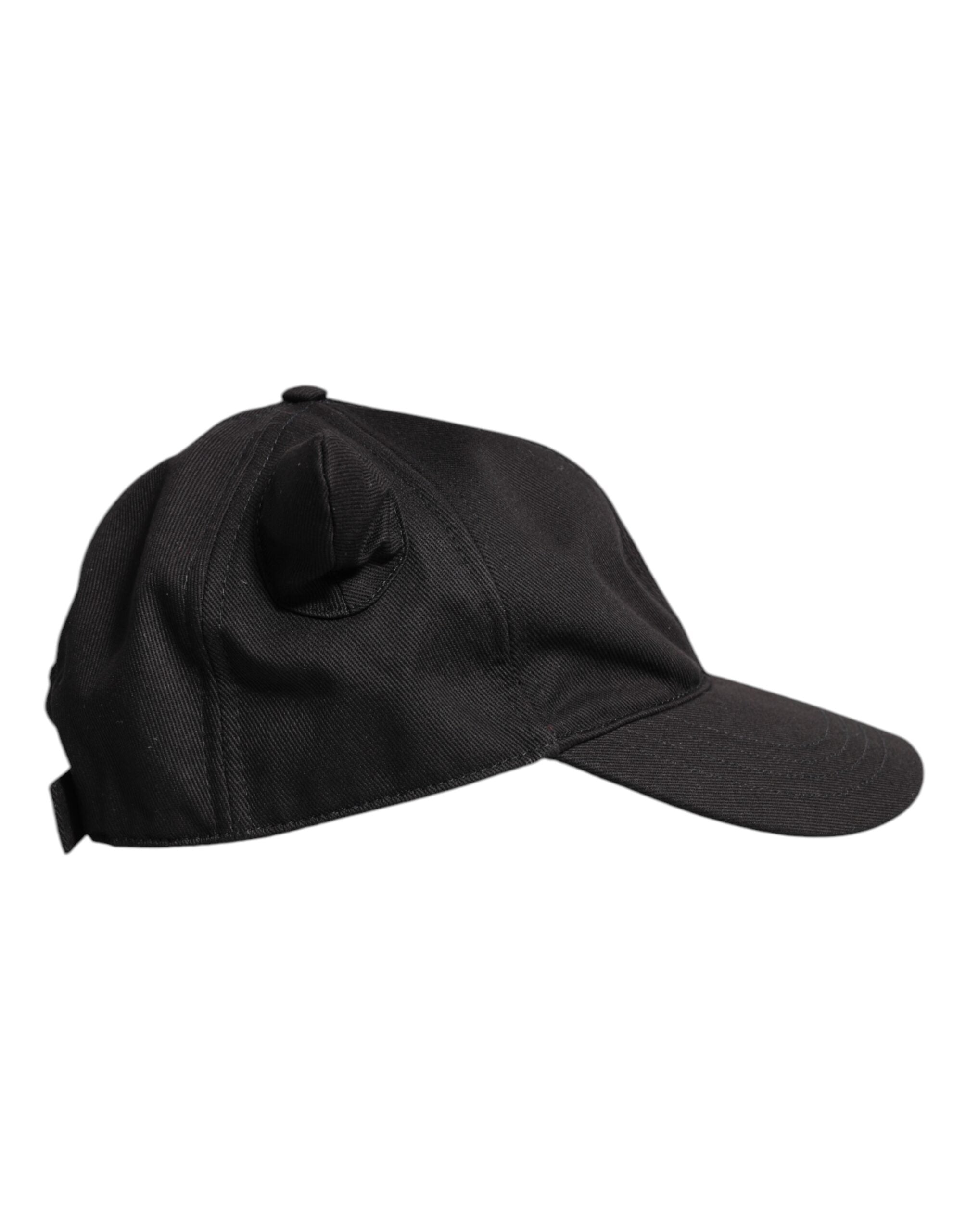Dolce & Gabbana Black Cotton Logo Patch 6 Panels Baseball Cap Hat Dolce & Gabbana