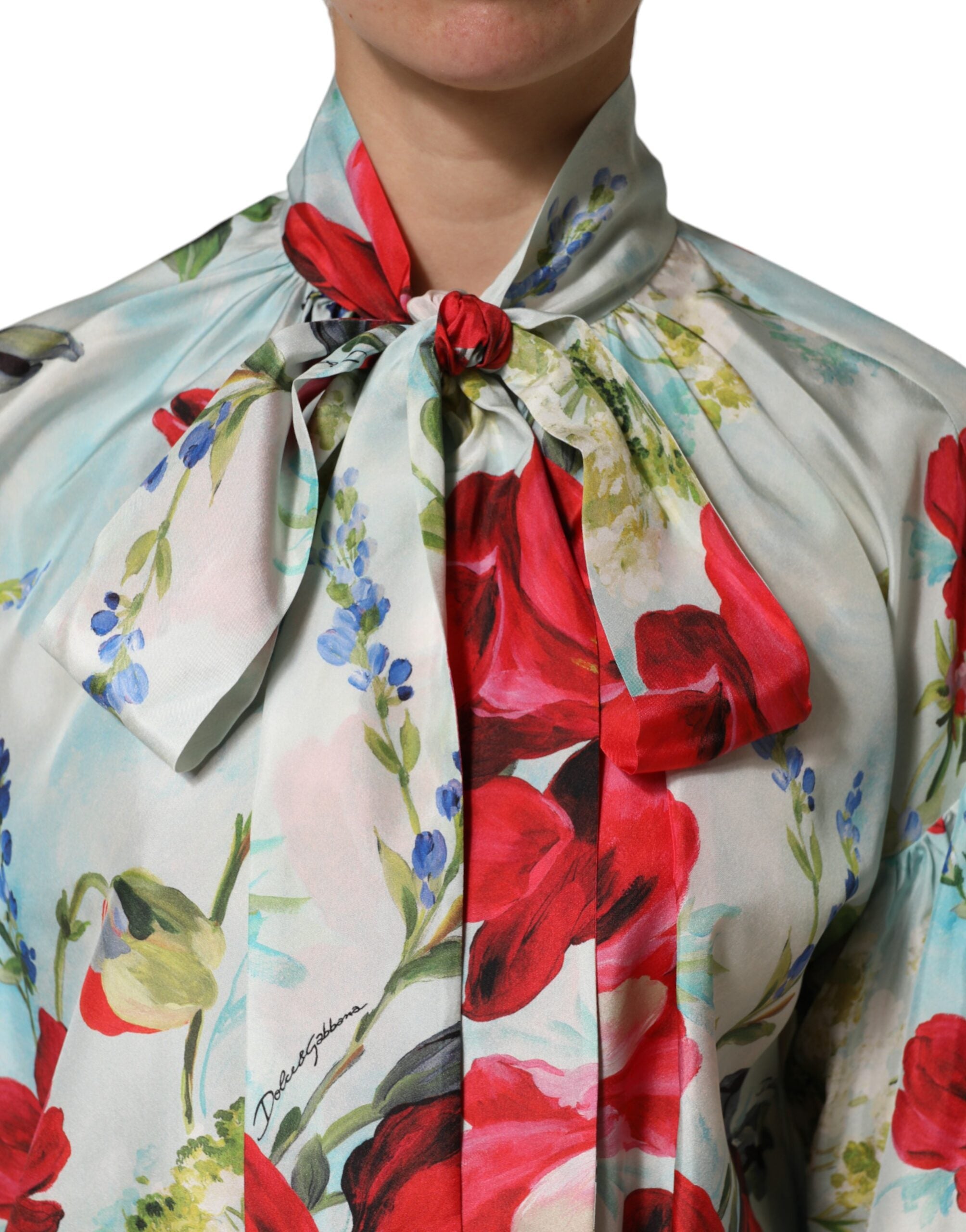 Dolce & Gabbana Multicolor Floral Long Sleeves Blouse Top Dolce & Gabbana