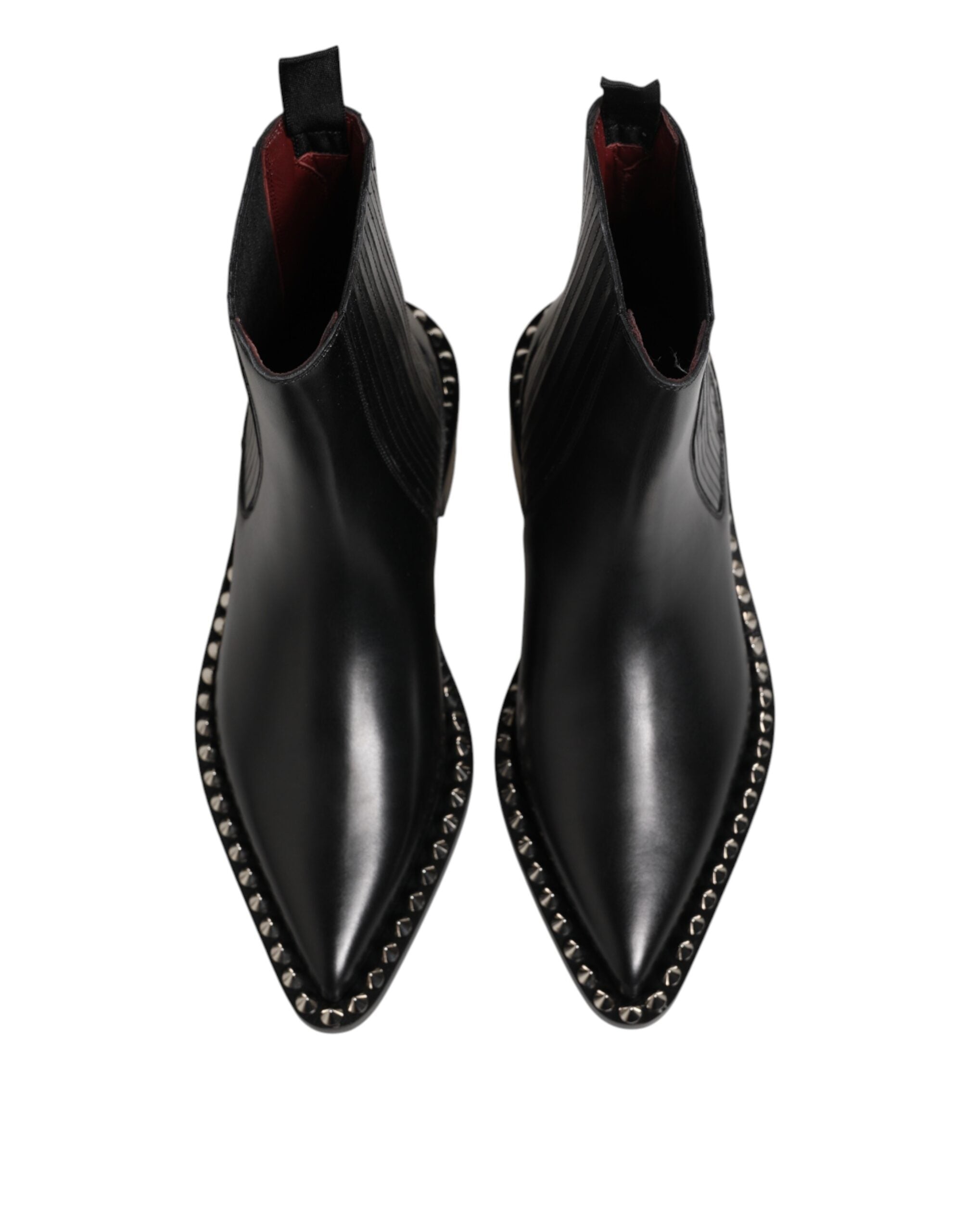 Dolce & Gabbana Black Studded Chelsea Short Ankle Boots Shoes Dolce & Gabbana
