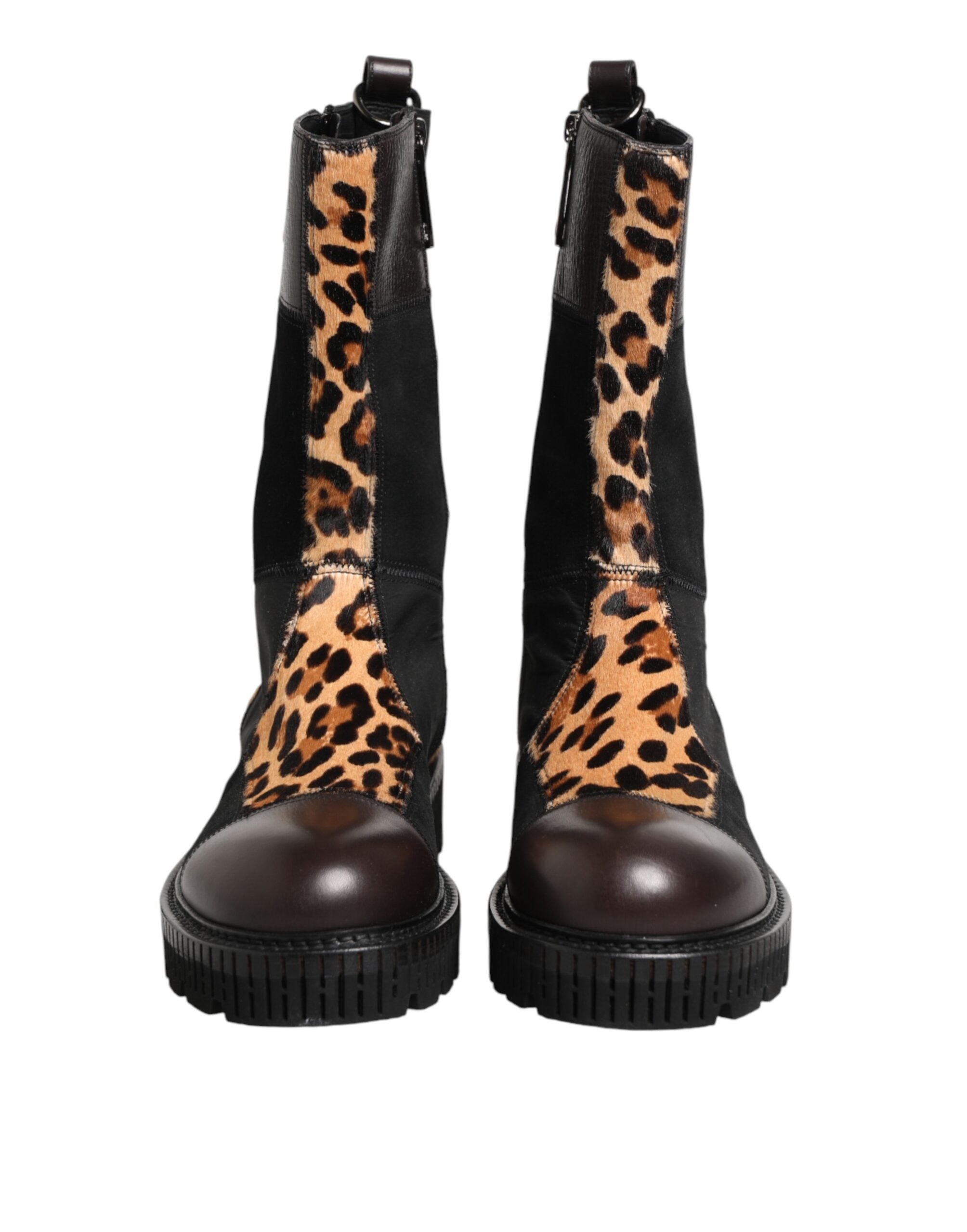 Dolce & Gabbana Multicolor Leopard Mid Calf Boots Shoes Dolce & Gabbana