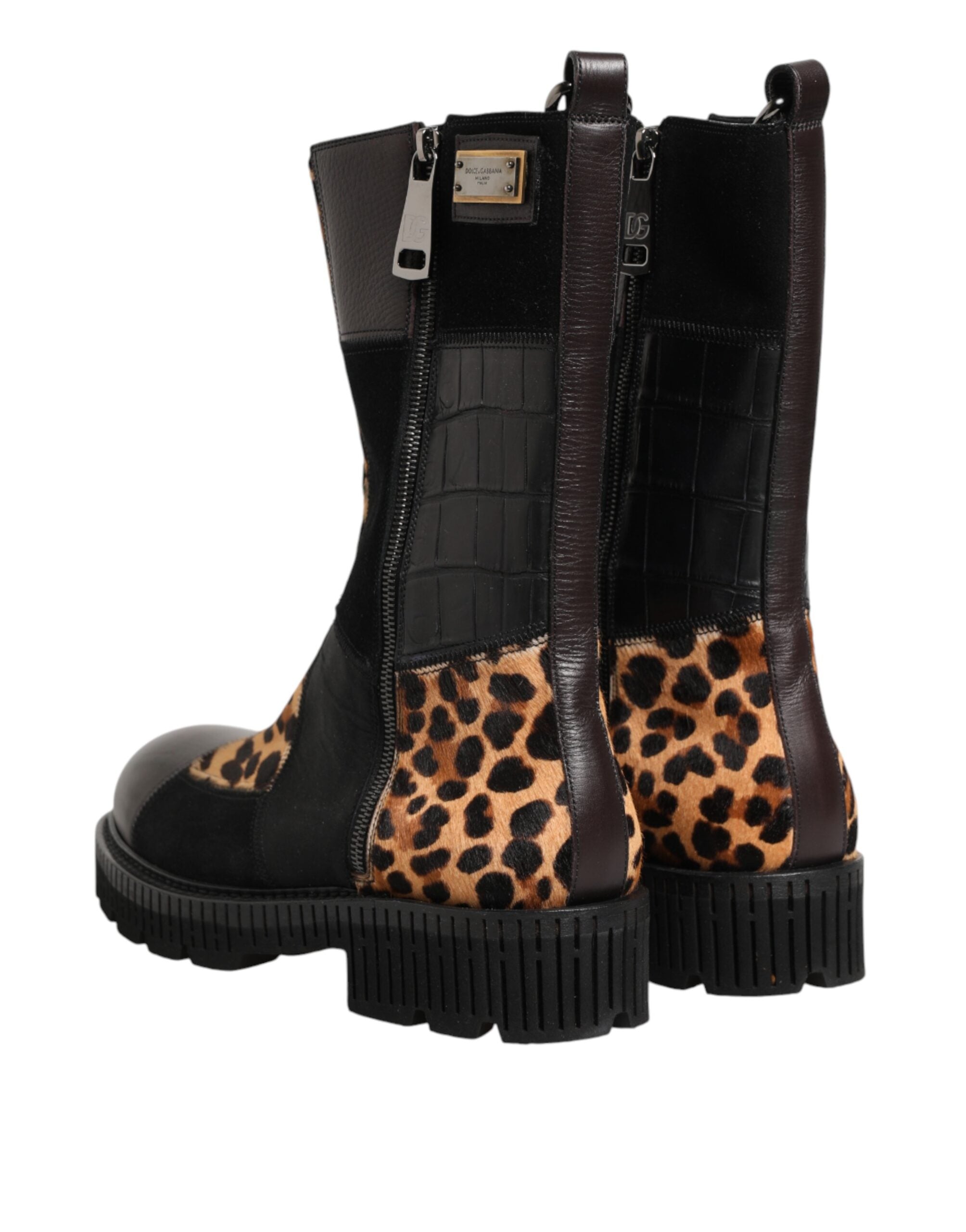 Dolce & Gabbana Multicolor Leopard Mid Calf Boots Shoes Dolce & Gabbana