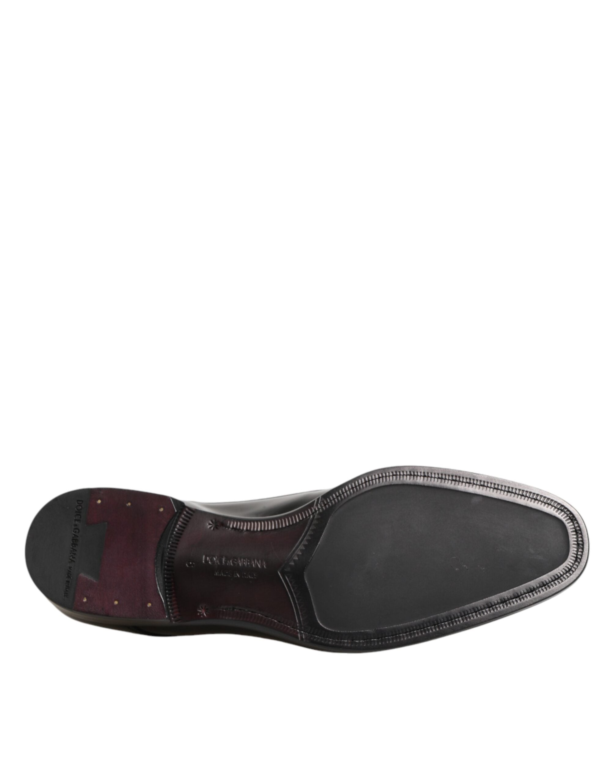 Dolce & Gabbana Black Calfskin Leather Derby Dress Shoes Dolce & Gabbana