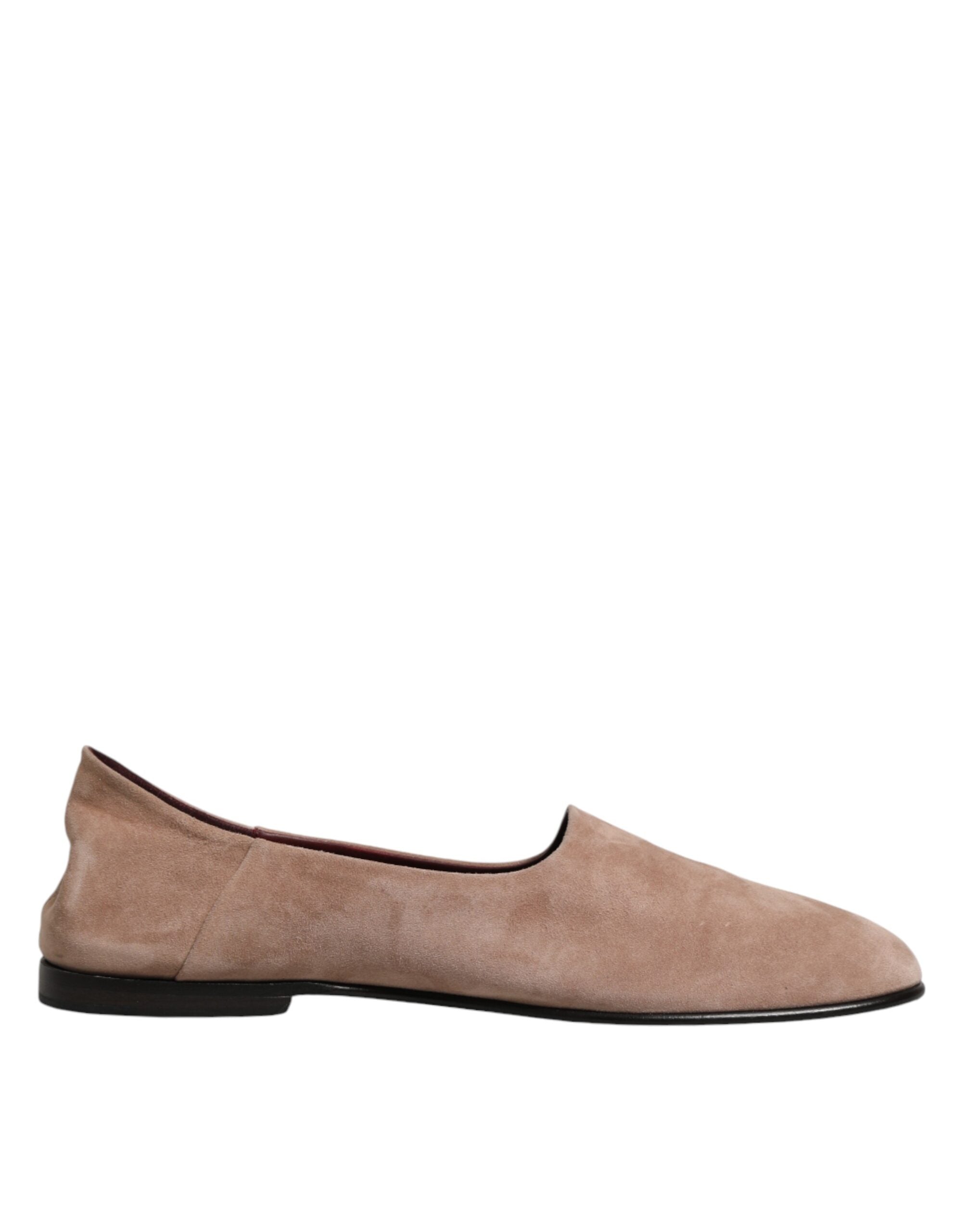 Dolce & Gabbana Beige Leather Suede Slip On Loafers Dress Shoes Dolce & Gabbana