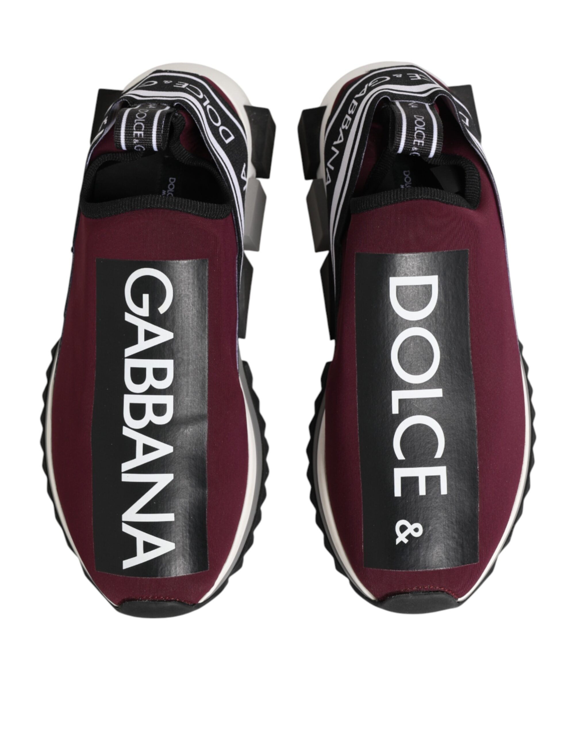 Dolce & Gabbana Maroon Slip On Sorrento Men Sneakers Shoes Dolce & Gabbana