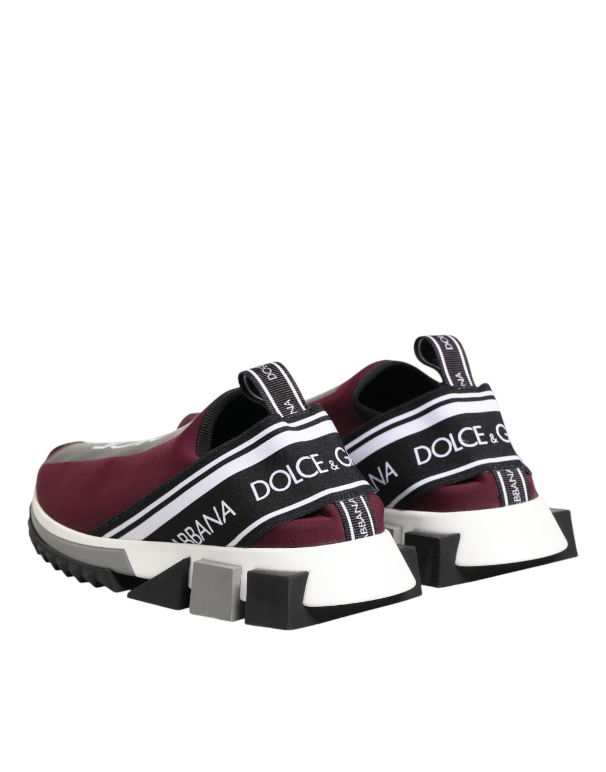 Dolce & Gabbana Maroon Slip On Sorrento Men Sneakers Shoes Dolce & Gabbana
